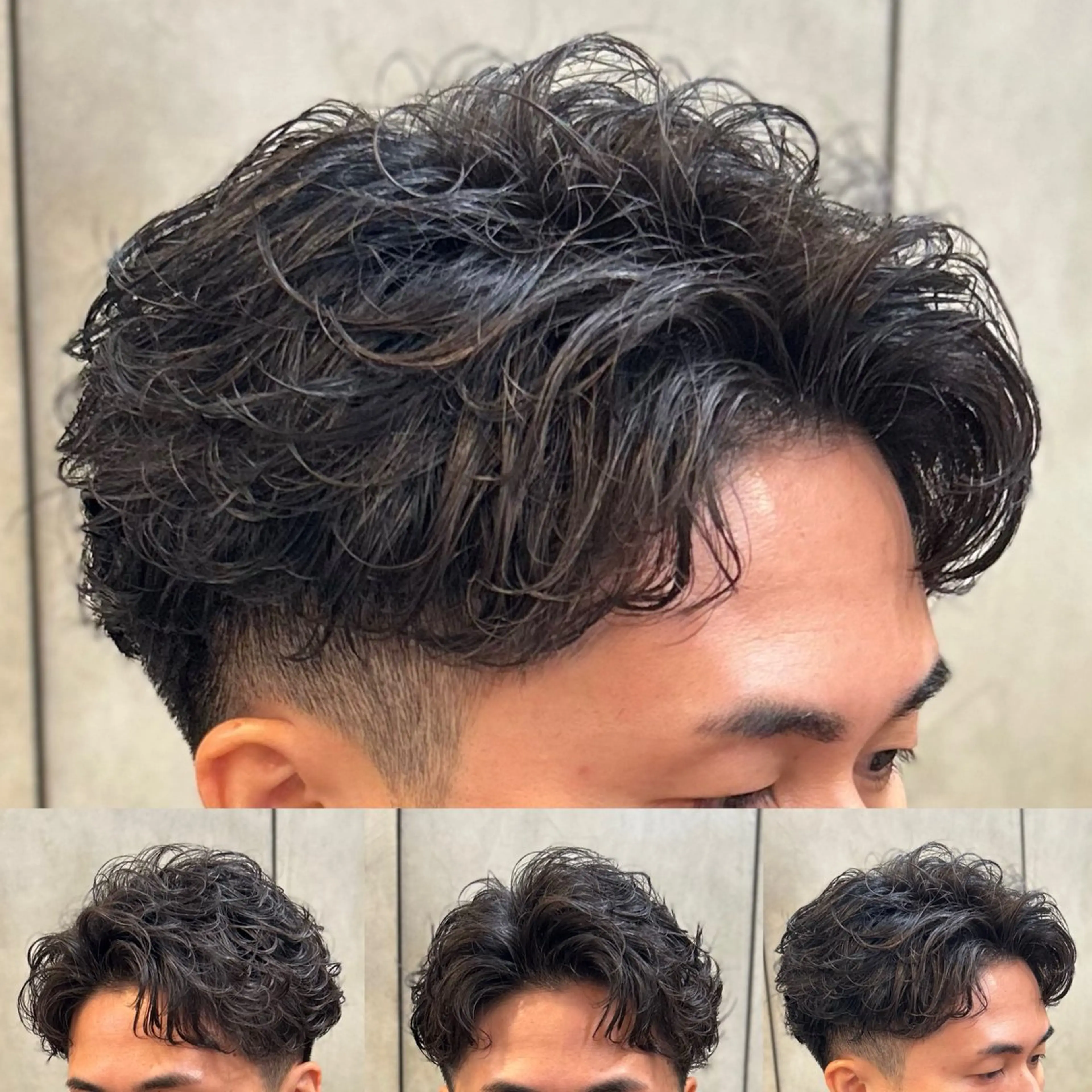 ショート パーマ メンズ カット パーマ トミモト アユムのヘアスタイル