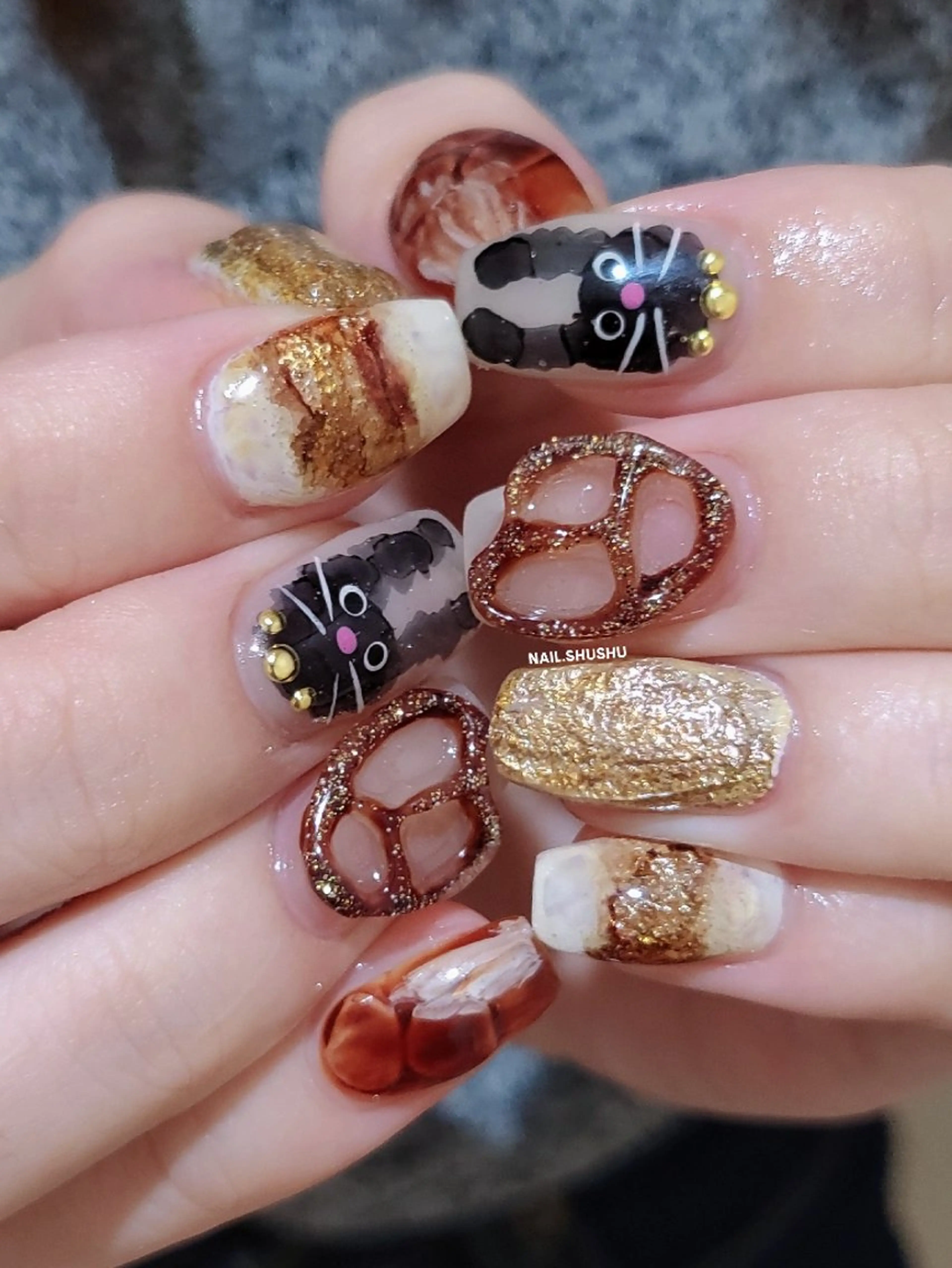 ネイル ハンドネイル 3dパーツ/流行り 👧shushu❤️のネイルデザイン