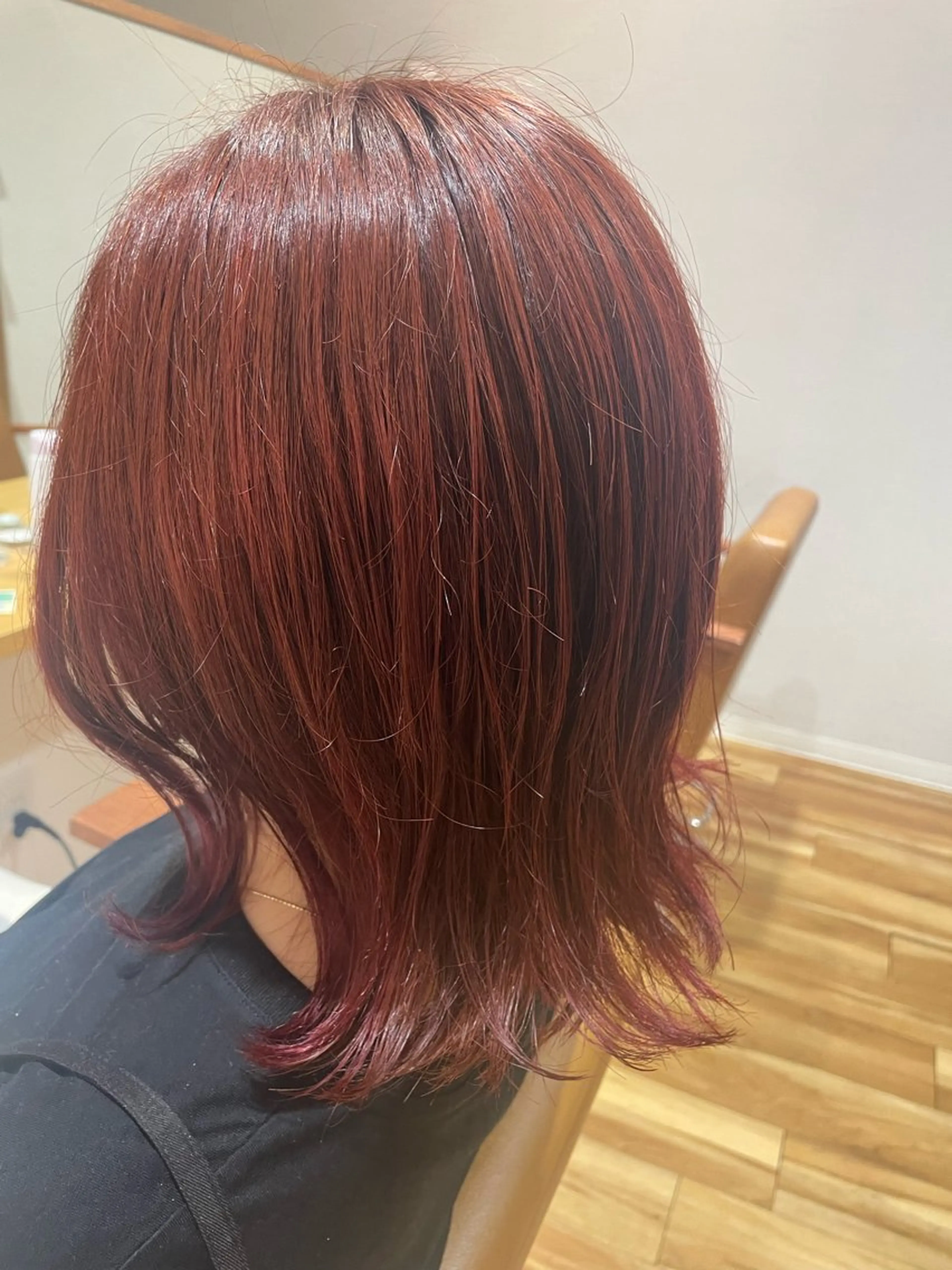 ミディアム カラー パーマ すやま もえのヘアスタイル