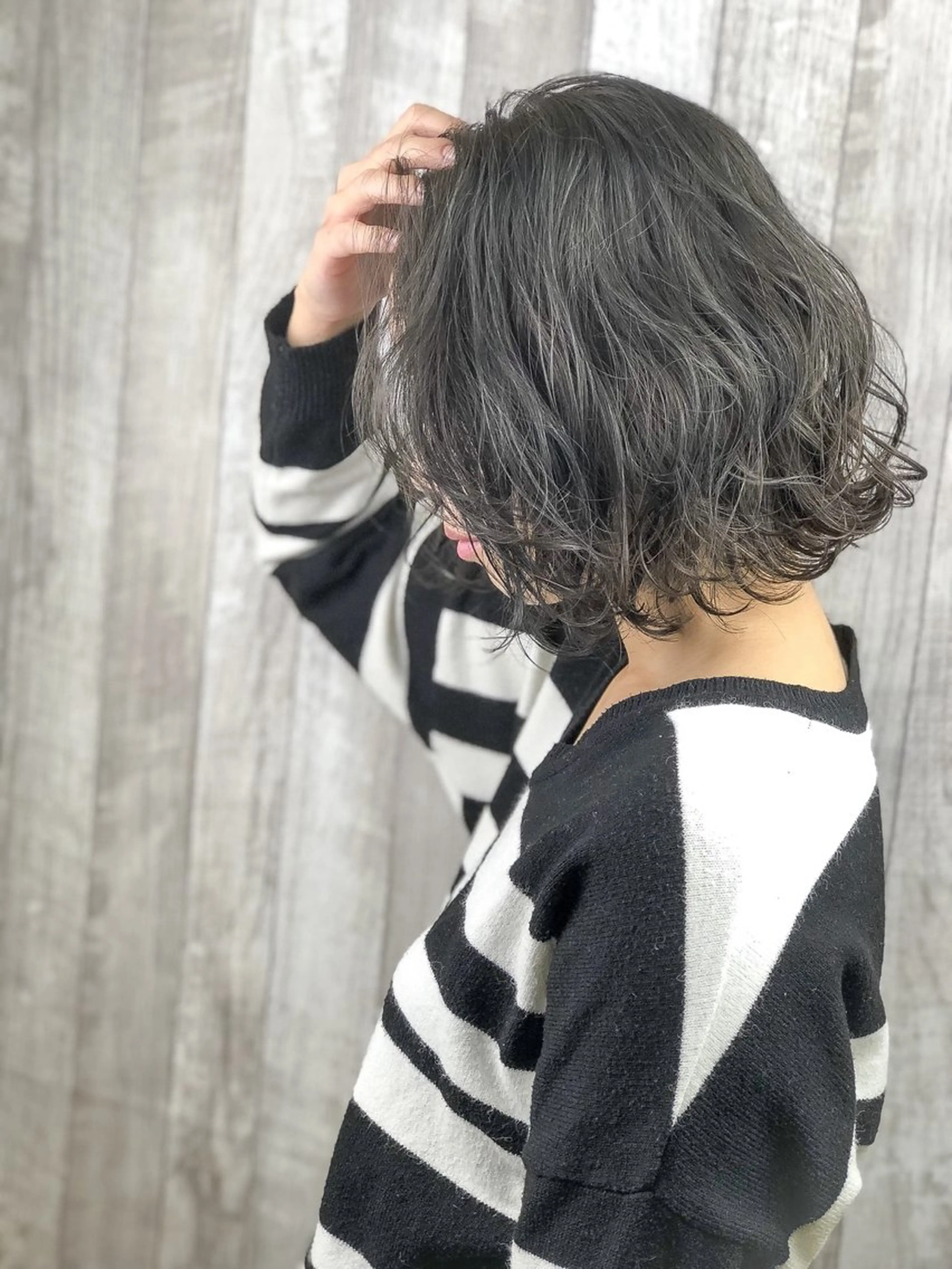 セミロング カラー パーマ セミロングパーマ ボブ Hosaki ：池袋🎀🫧のヘアスタイル