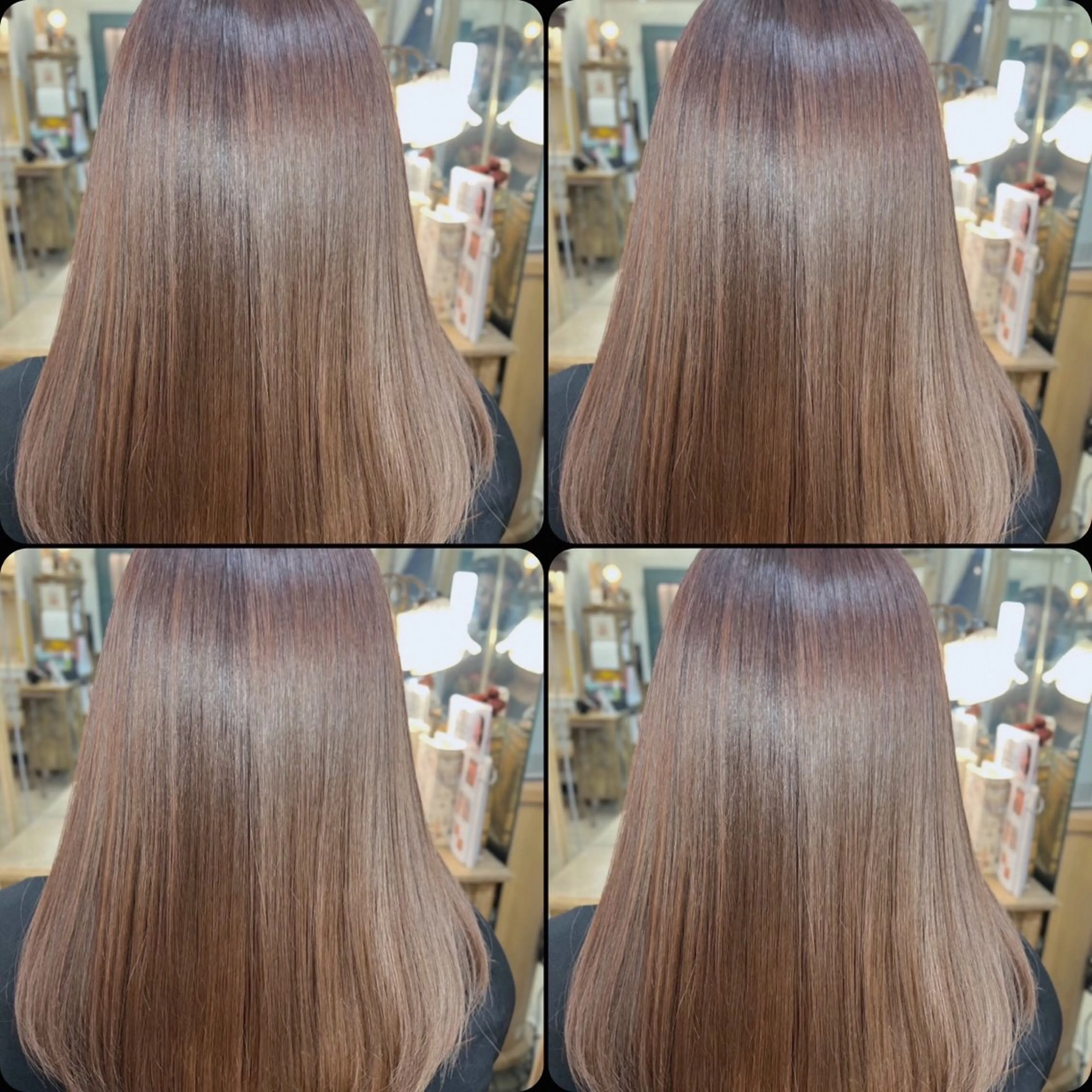 セミロング セミロングパーマ 髪質改善 酸性ストレート ❤︎大人シック ベージュrihoのヘアスタイル