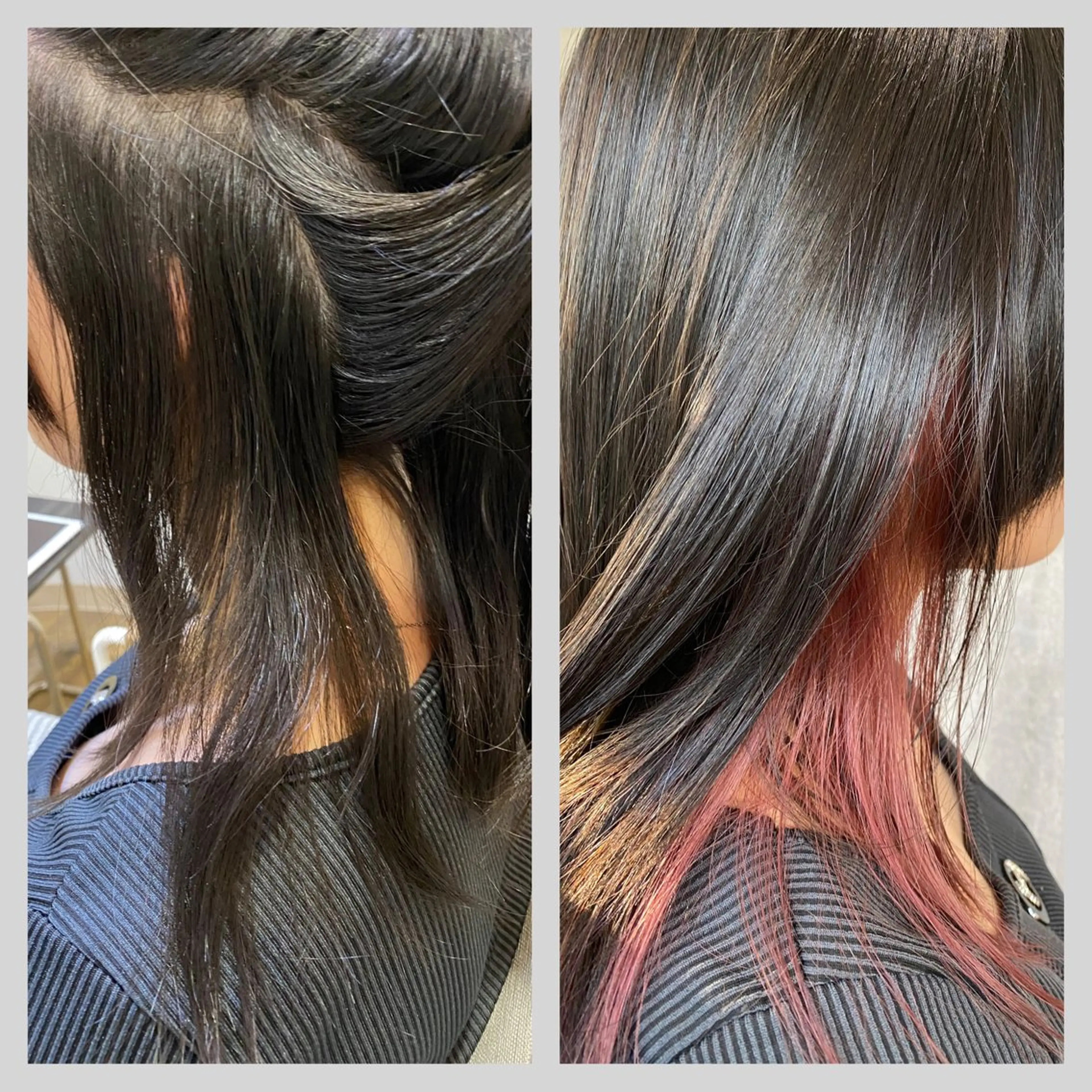 カラー ブリーチ インナーカラー ピンクカラー 佐藤 沙也輝のヘアスタイル