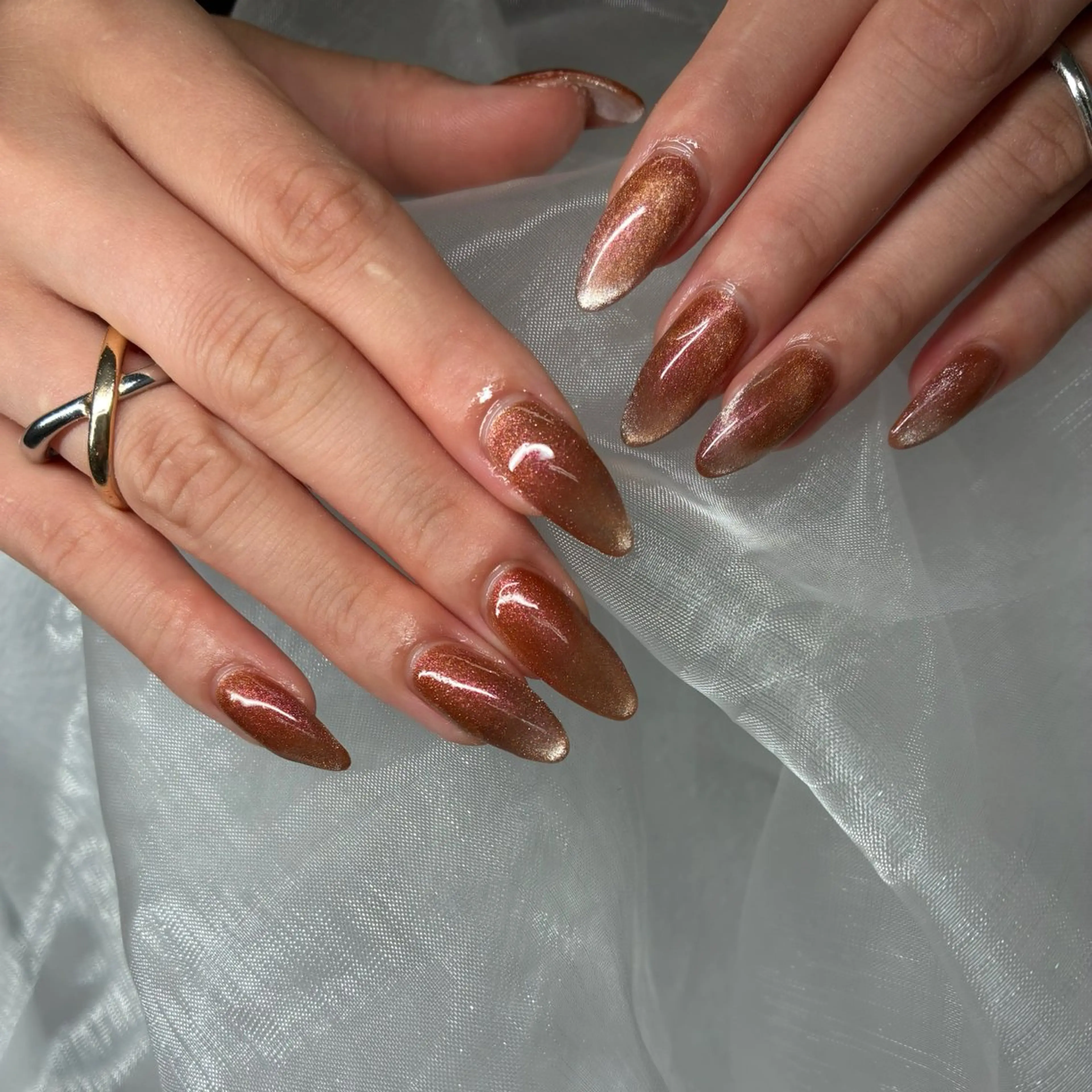 ネイル 氷ネイル・うるうるネイル キラキラネイル マグネットネイル Latte mihoのネイルデザイン