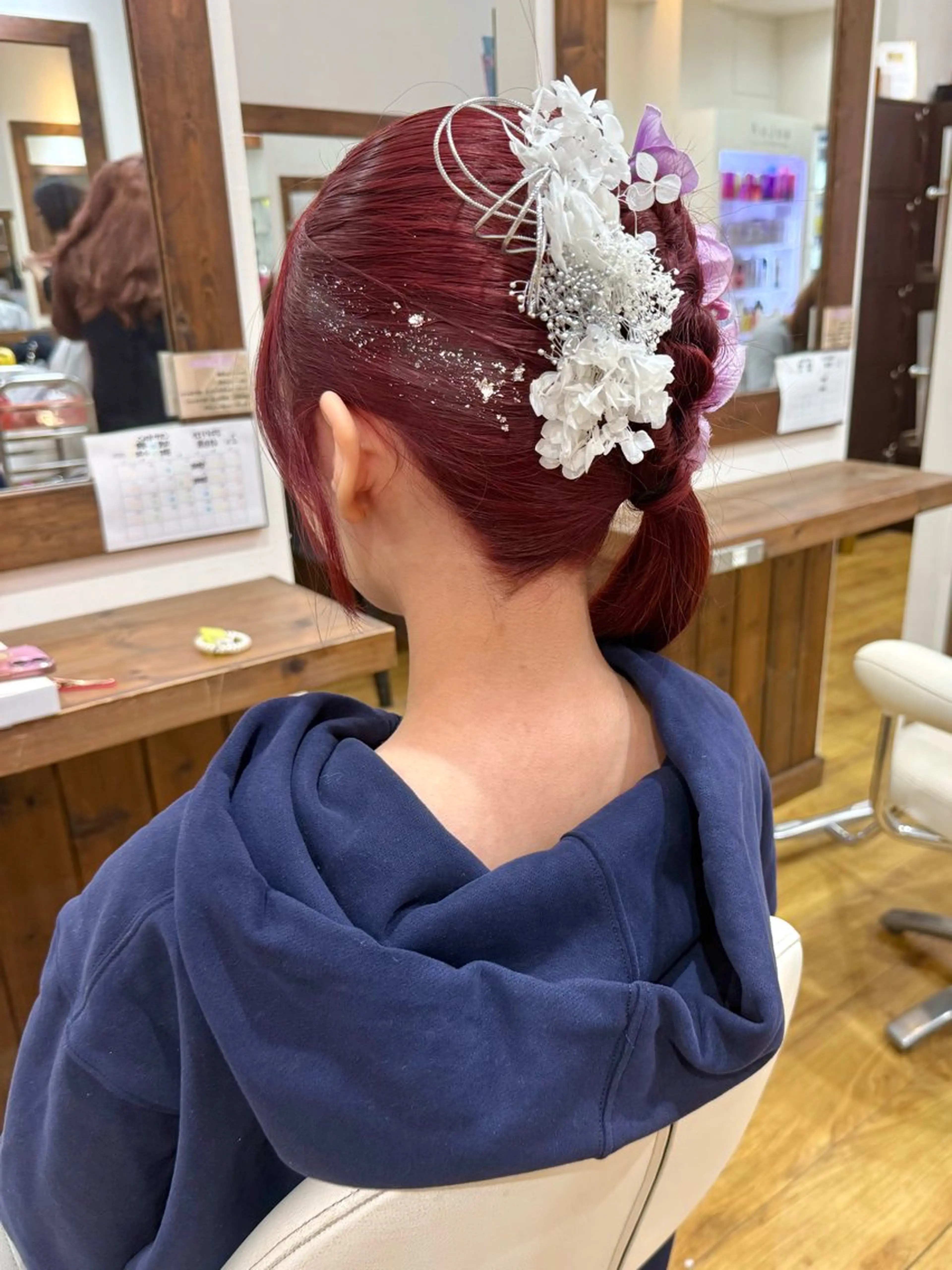 ロング カラー ヘアアレンジ 成人式 ポニーテール ヘアセット 💖ダブルカラー/ ヘアセット/晴香💖のヘアスタイル