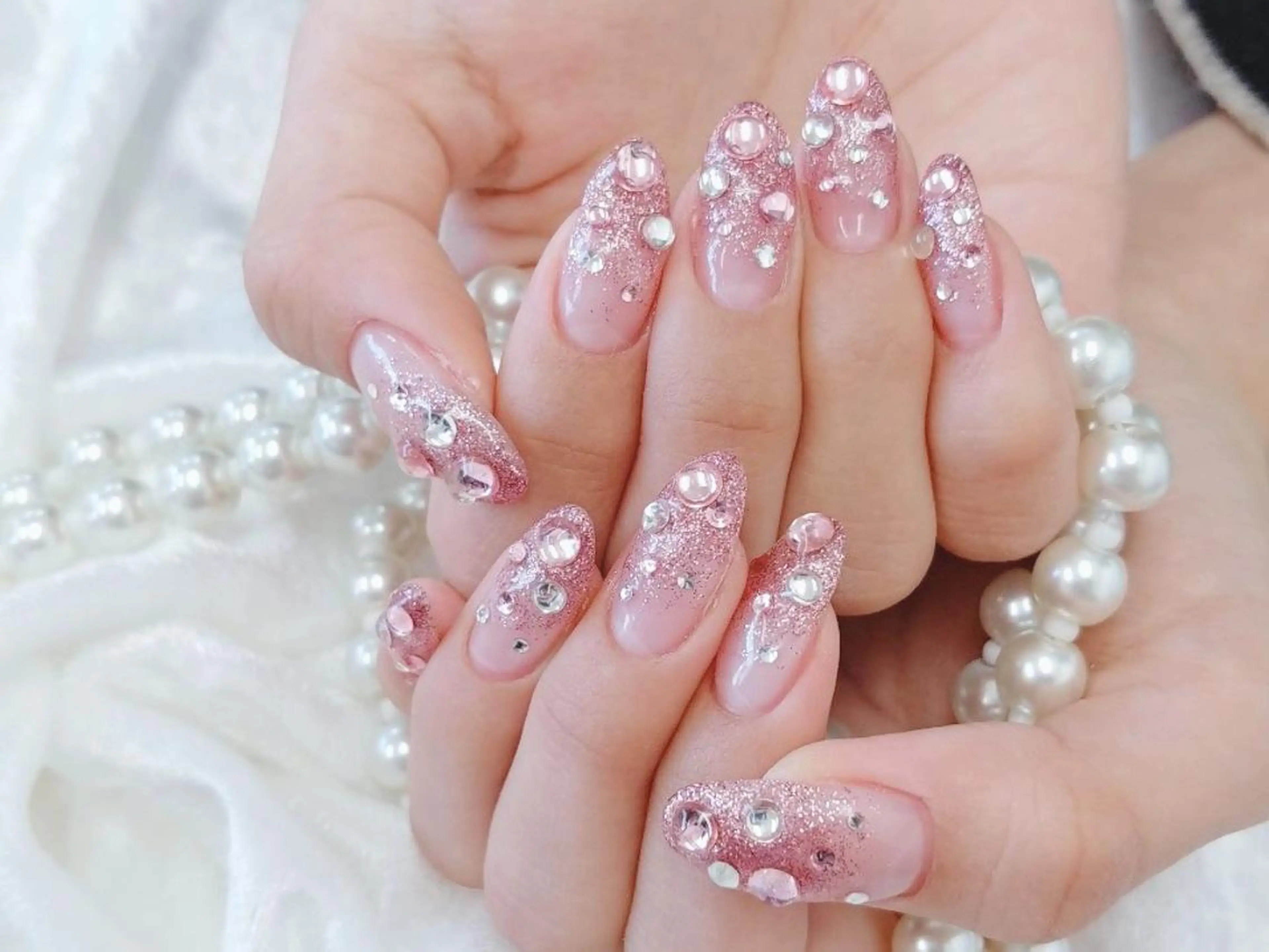 ネイル キラキラネイル ピンク Nail lieNのネイルデザイン
