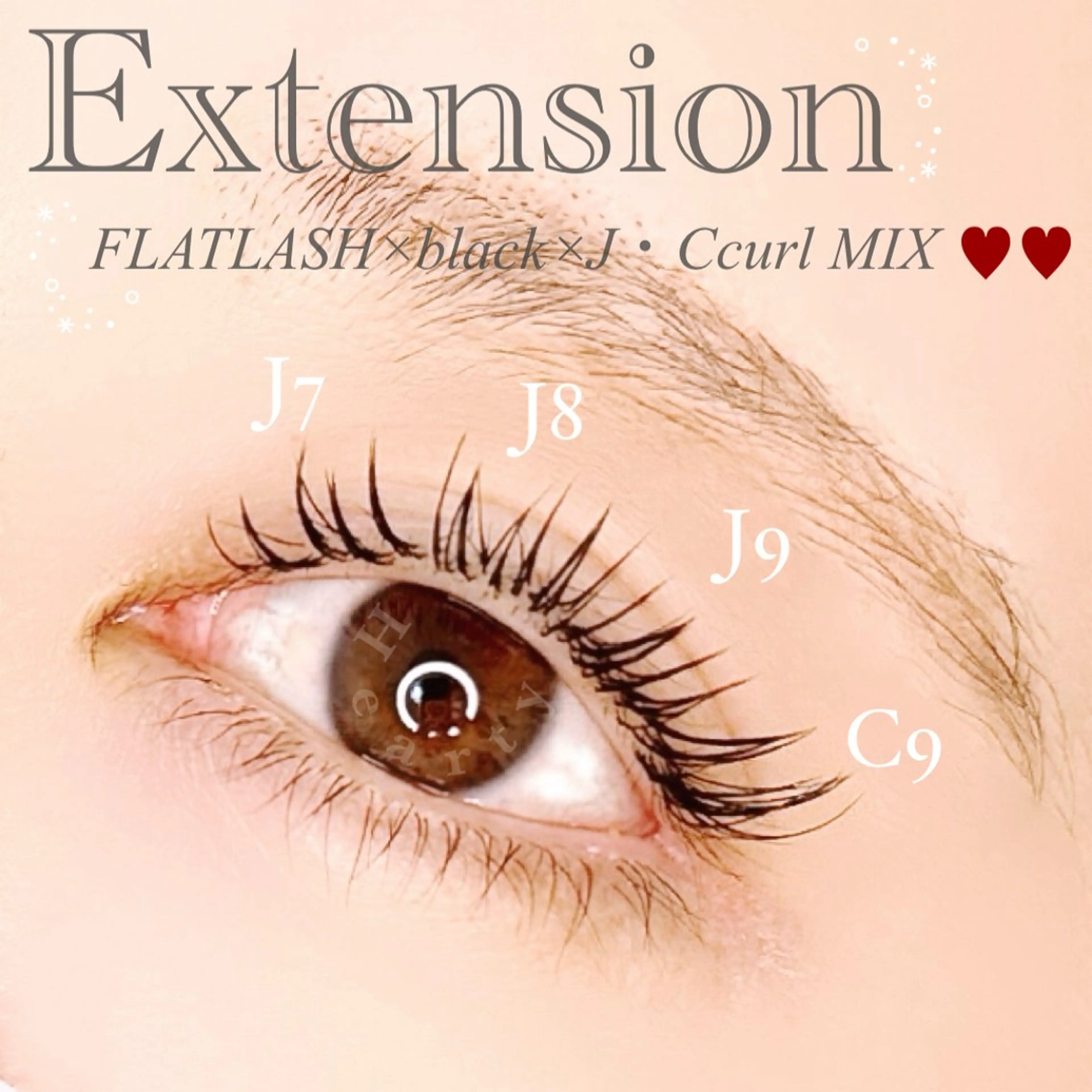 マツエク・マツパ Cカール Jカール マツエク Hearty 上田さやかのマツエク・マツパデザイン