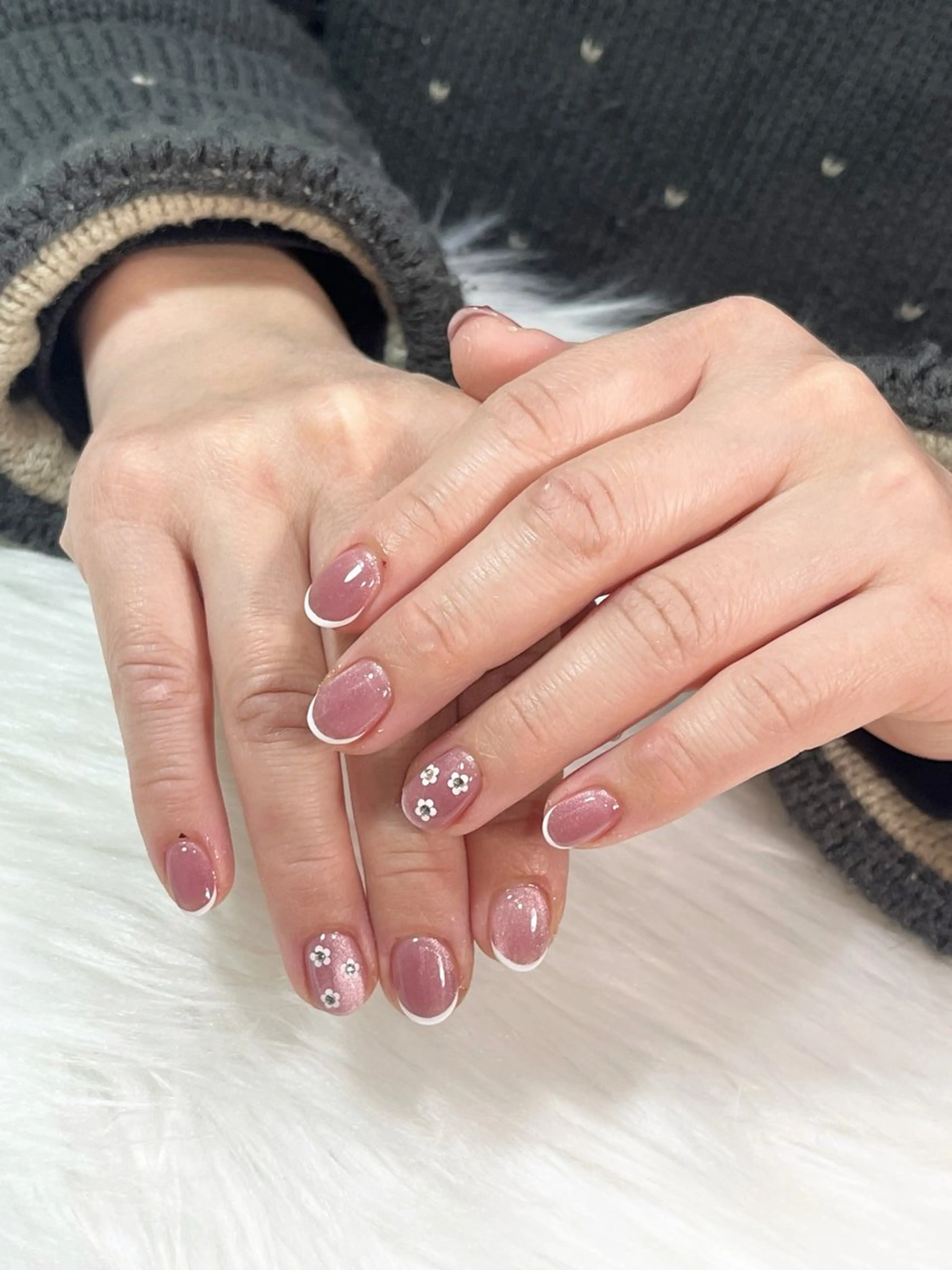 ネイル フラワーネイル フレンチネイル マグネットネイル nail salon Belle＊makoのネイルデザイン