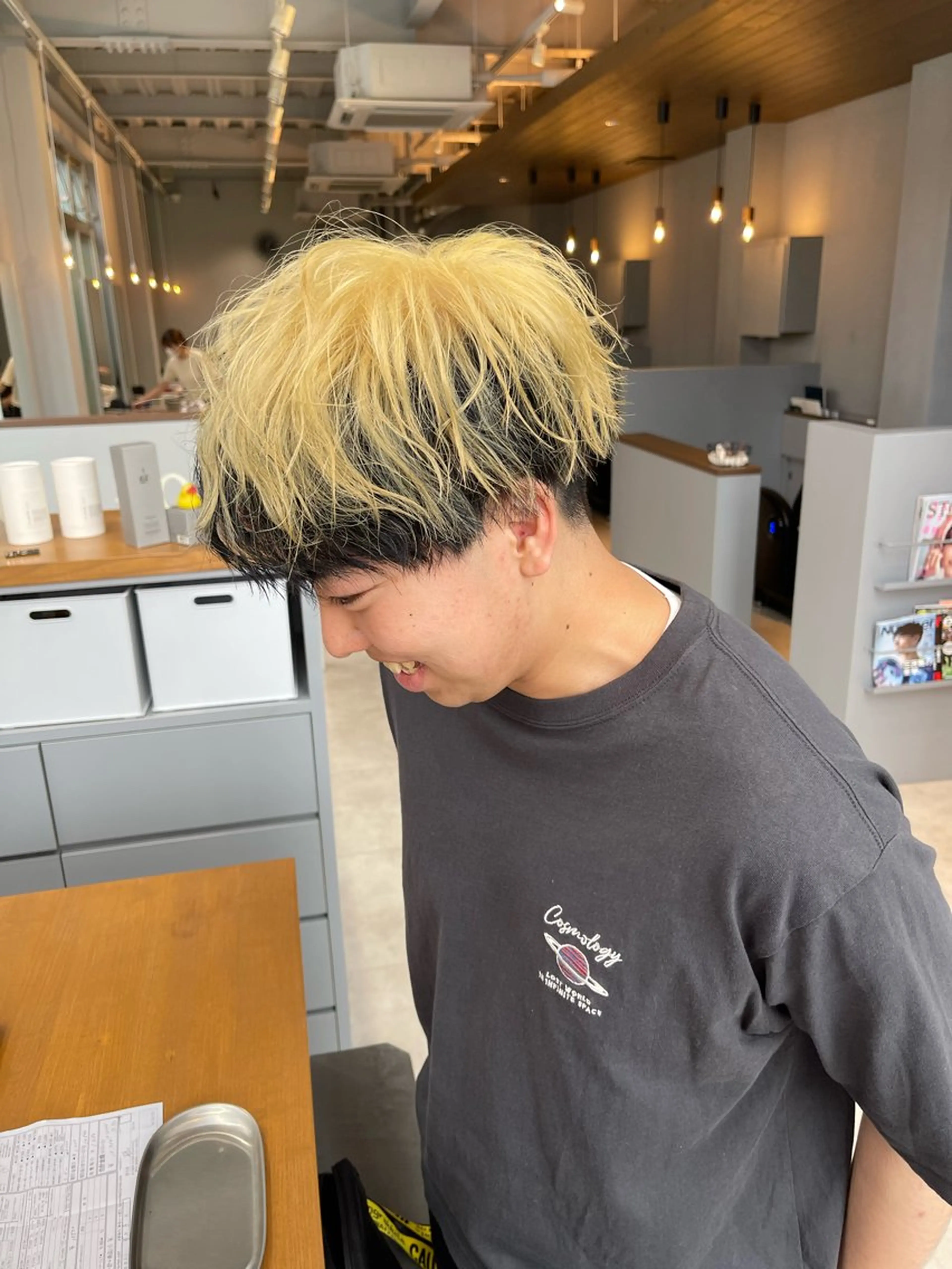 カラー メンズ メンズパーマ デザインカラー カット ヘアカラー 石原圭悟 /ショート/艶カラーのヘアスタイル