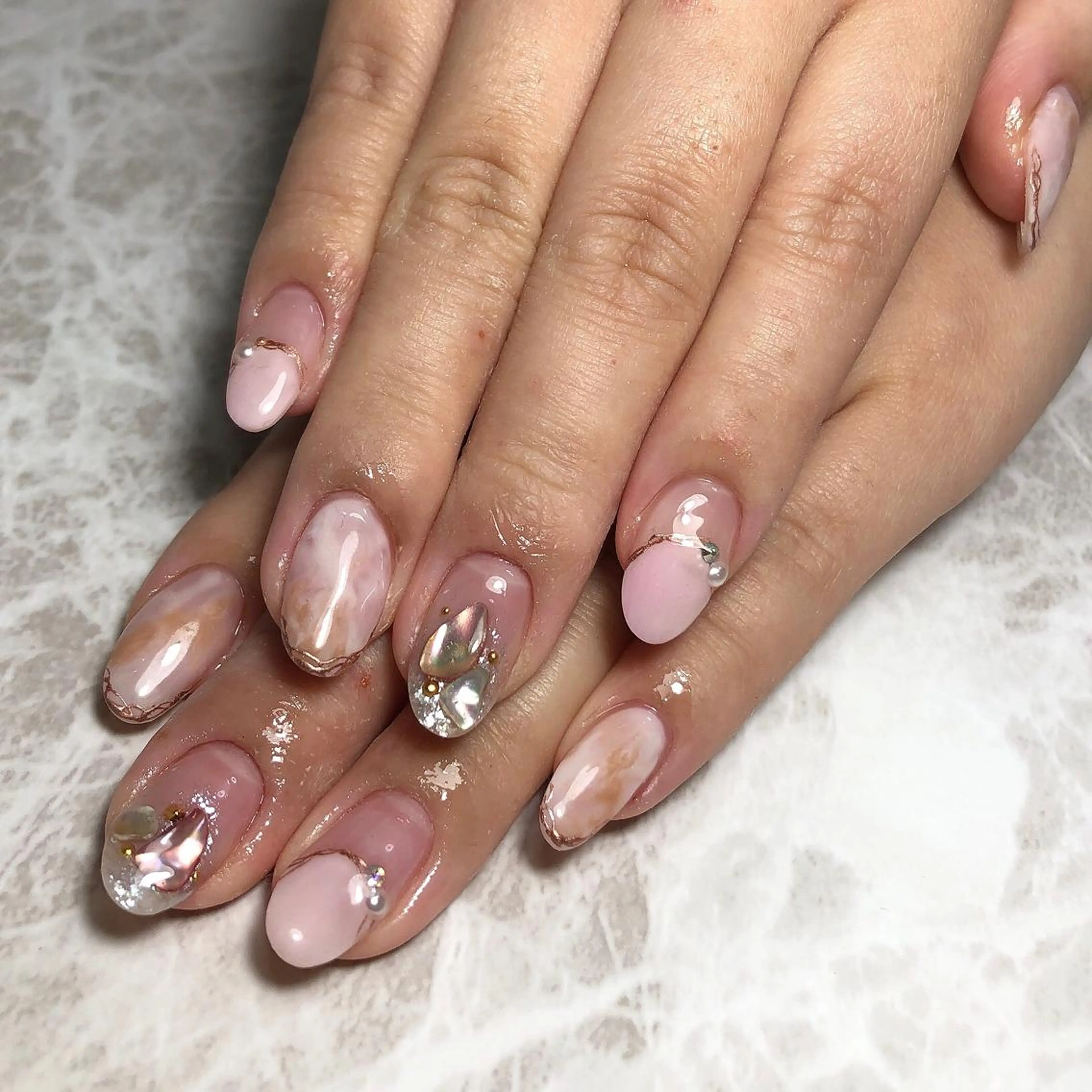 ネイル ニュアンスネイル 夏ネイル しば まなみのネイルデザイン