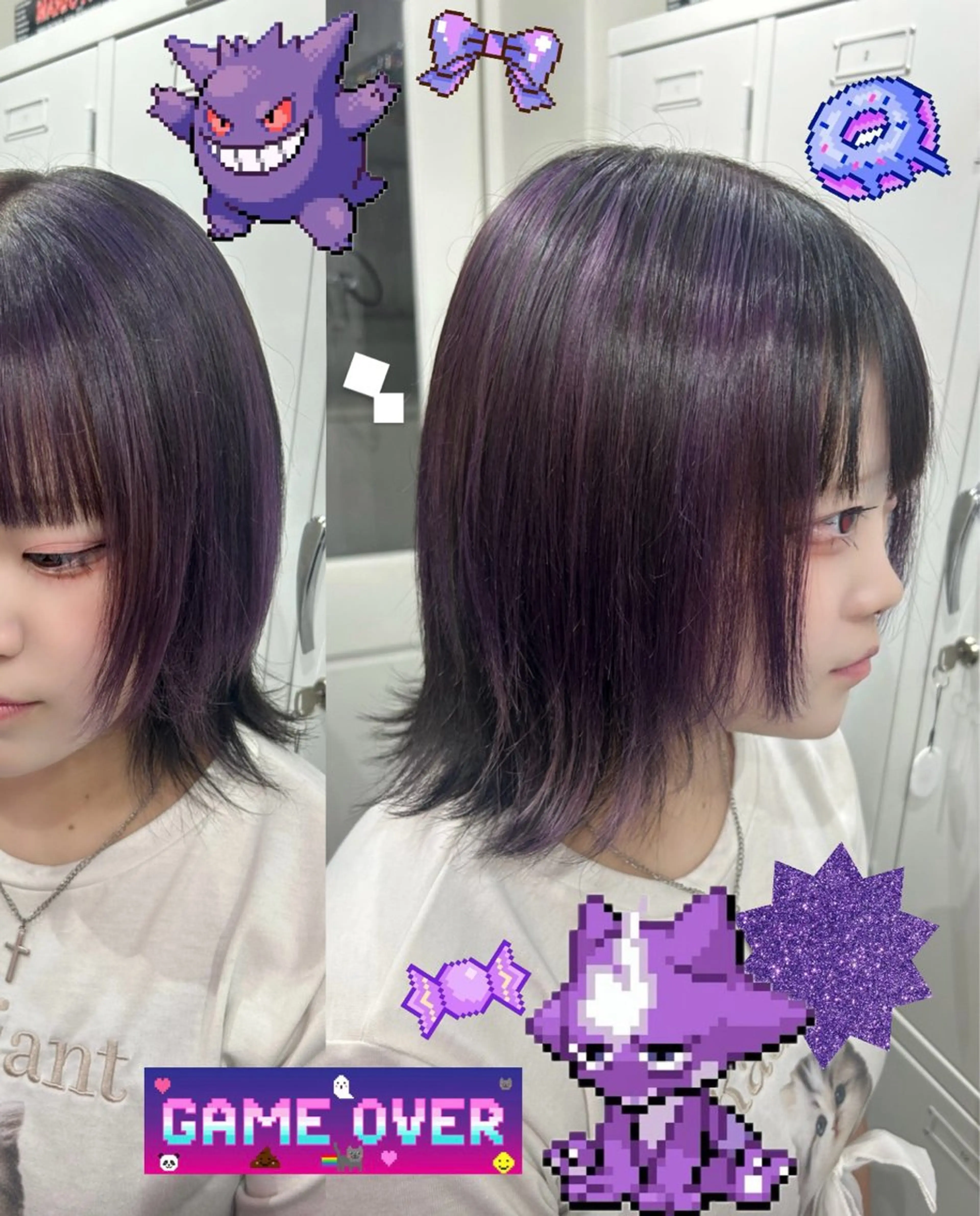 ミディアム ヘアカラー トリートメント 🪼モモカ/デザイン ハイトーンカラー🪼のヘアスタイル