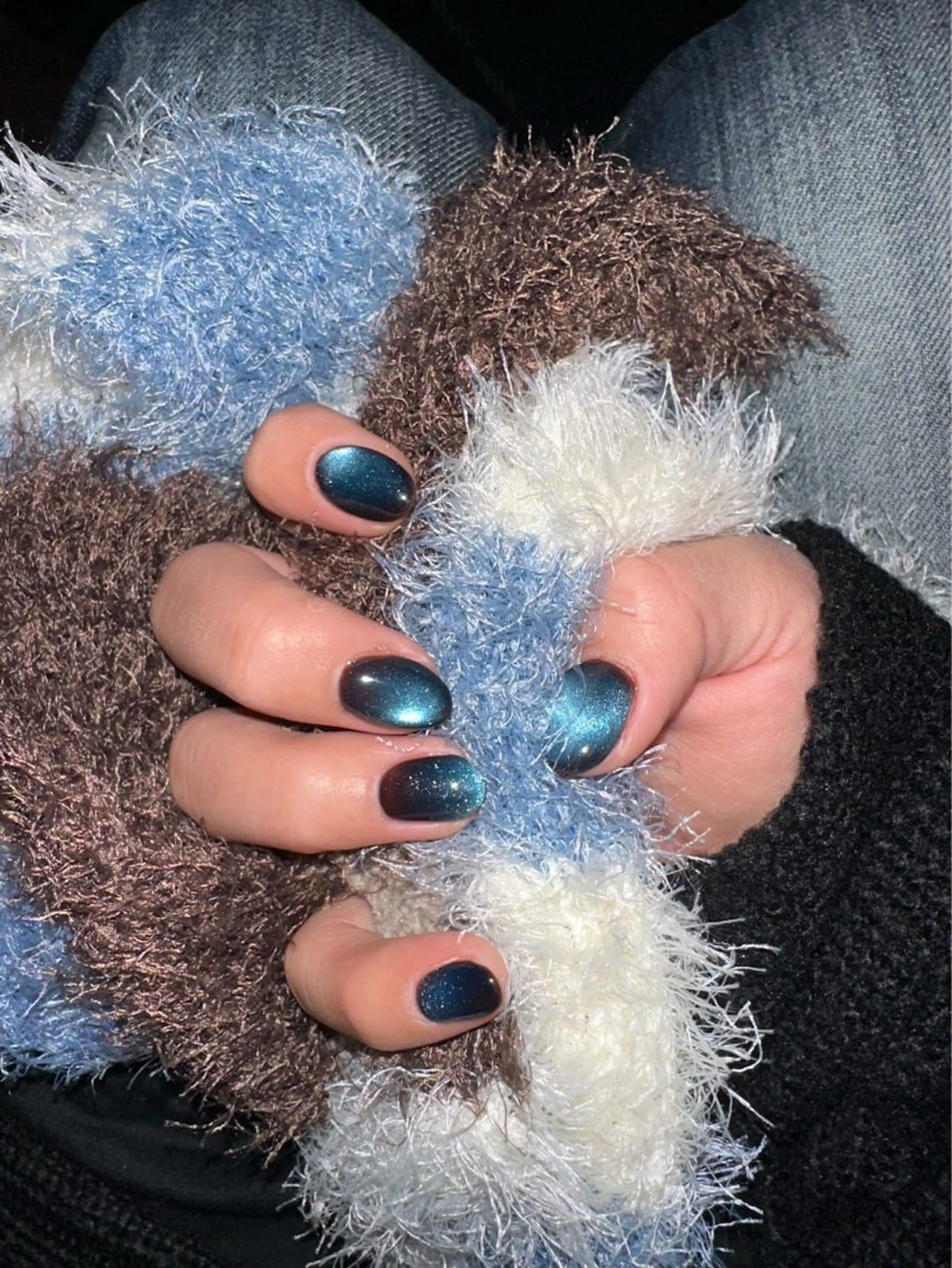 ネイル アートネイル オーロラネイル クリアネイル 長さ出し フレンチネイル 原田 梨香のネイルデザイン