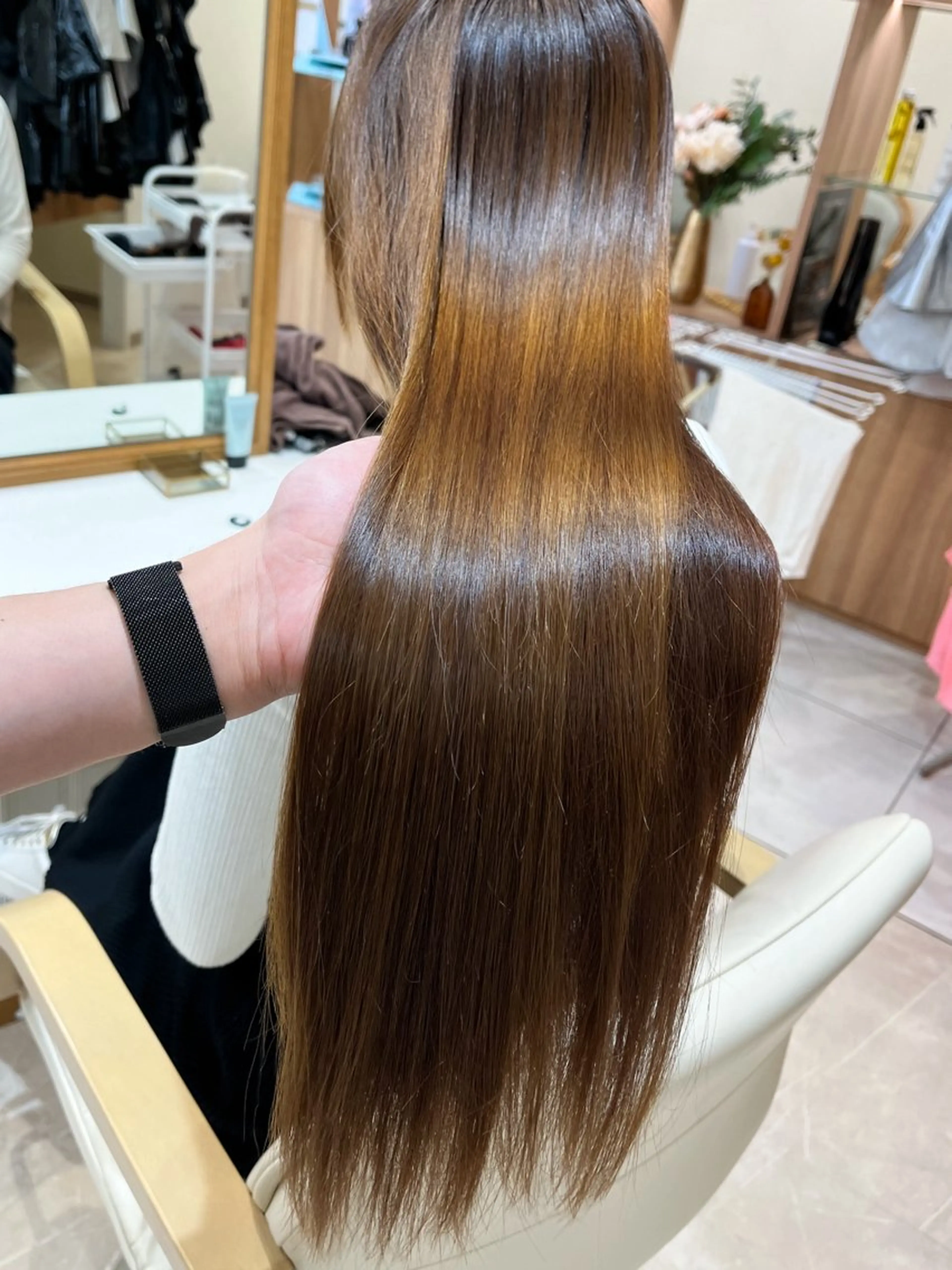 ロング 髪質改善 レイヤーカット 縮毛矯正 ミタニ/髪質改善 /レイヤーカットのヘアスタイル