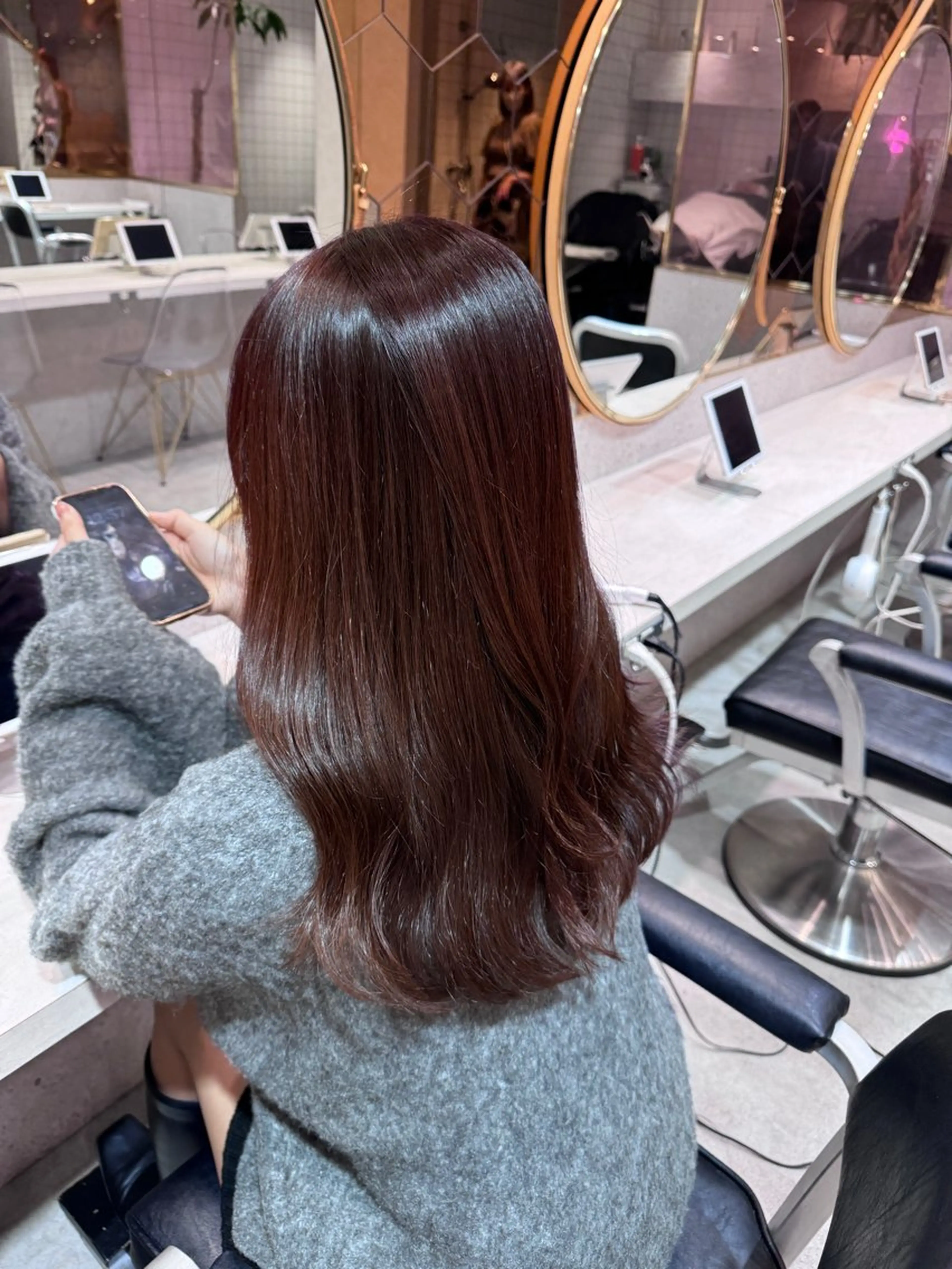 セミロング ピンクラベンダー 🎀しゅな/韓国 レイヤー/透明感♡のヘアスタイル