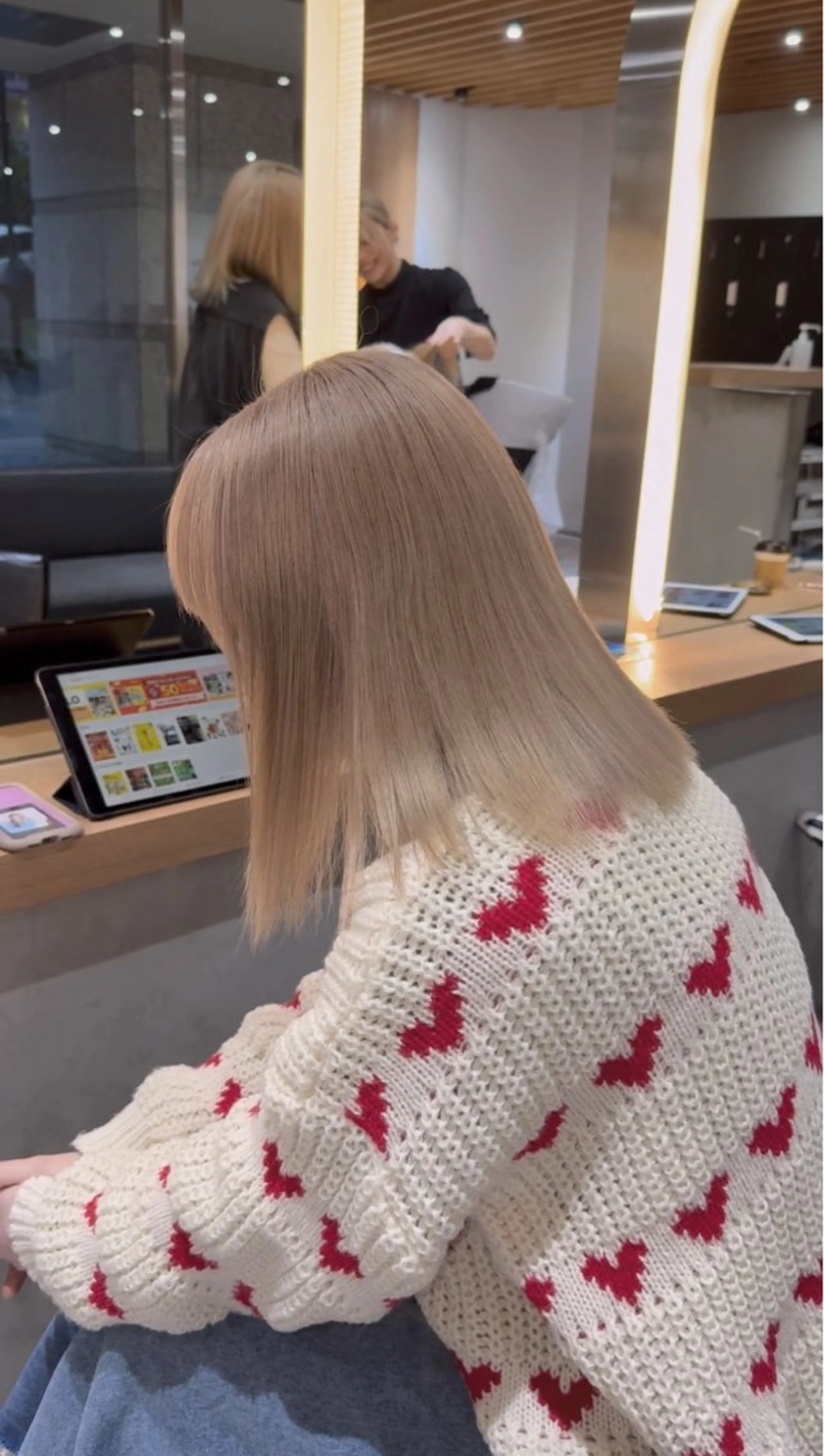 ミディアム カラー ヘアカラー トリートメント レイヤーカット/ ブリーチカラー/雅人のヘアスタイル