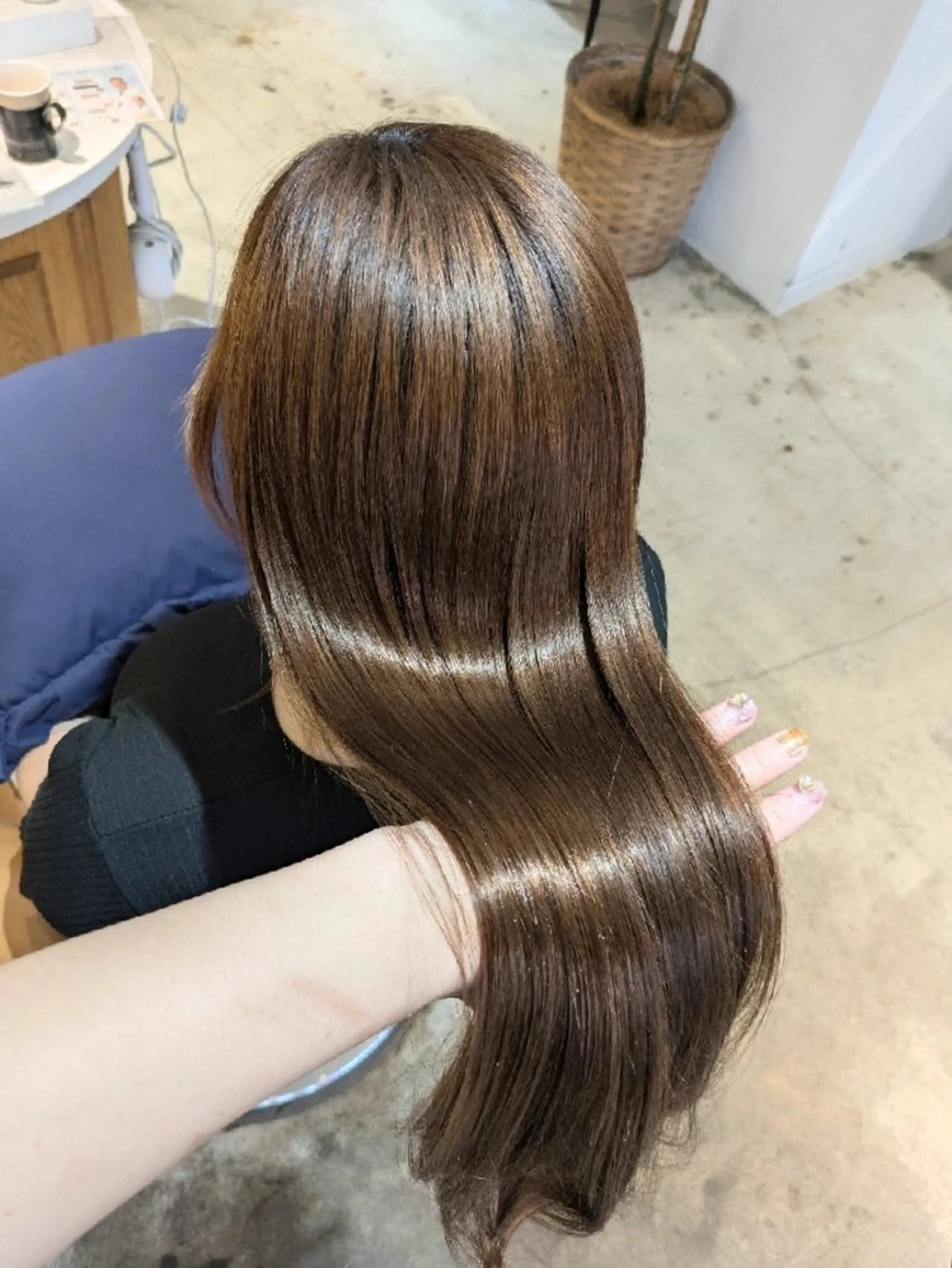 ロング カット ヘアカラー 縮毛矯正 トリートメント 縮毛矯正/レイヤー 💎やまもとちひろのヘアスタイル