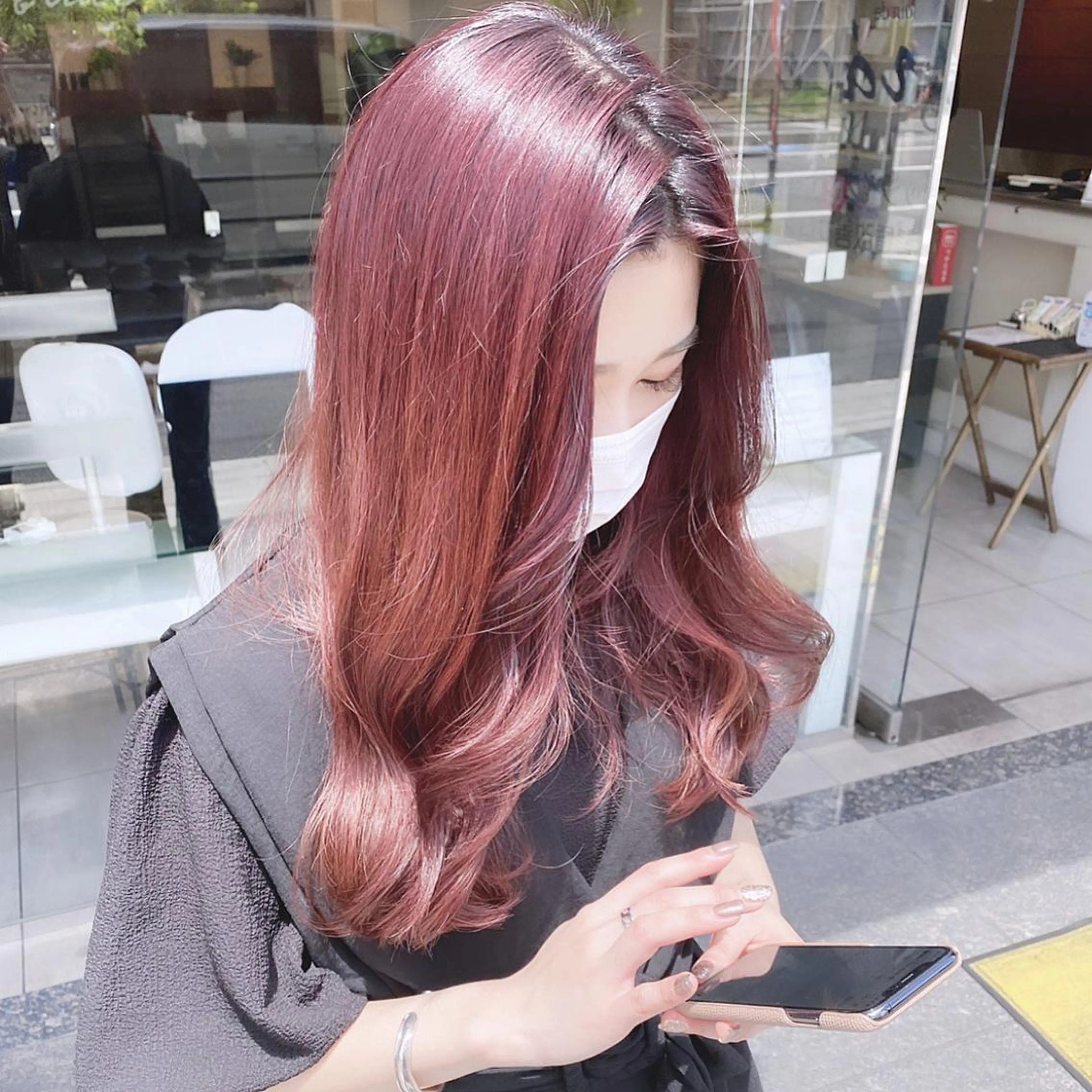 セミロング ヘアカラー 🫧艶髪カラー🫧 森本くるみのヘアスタイル