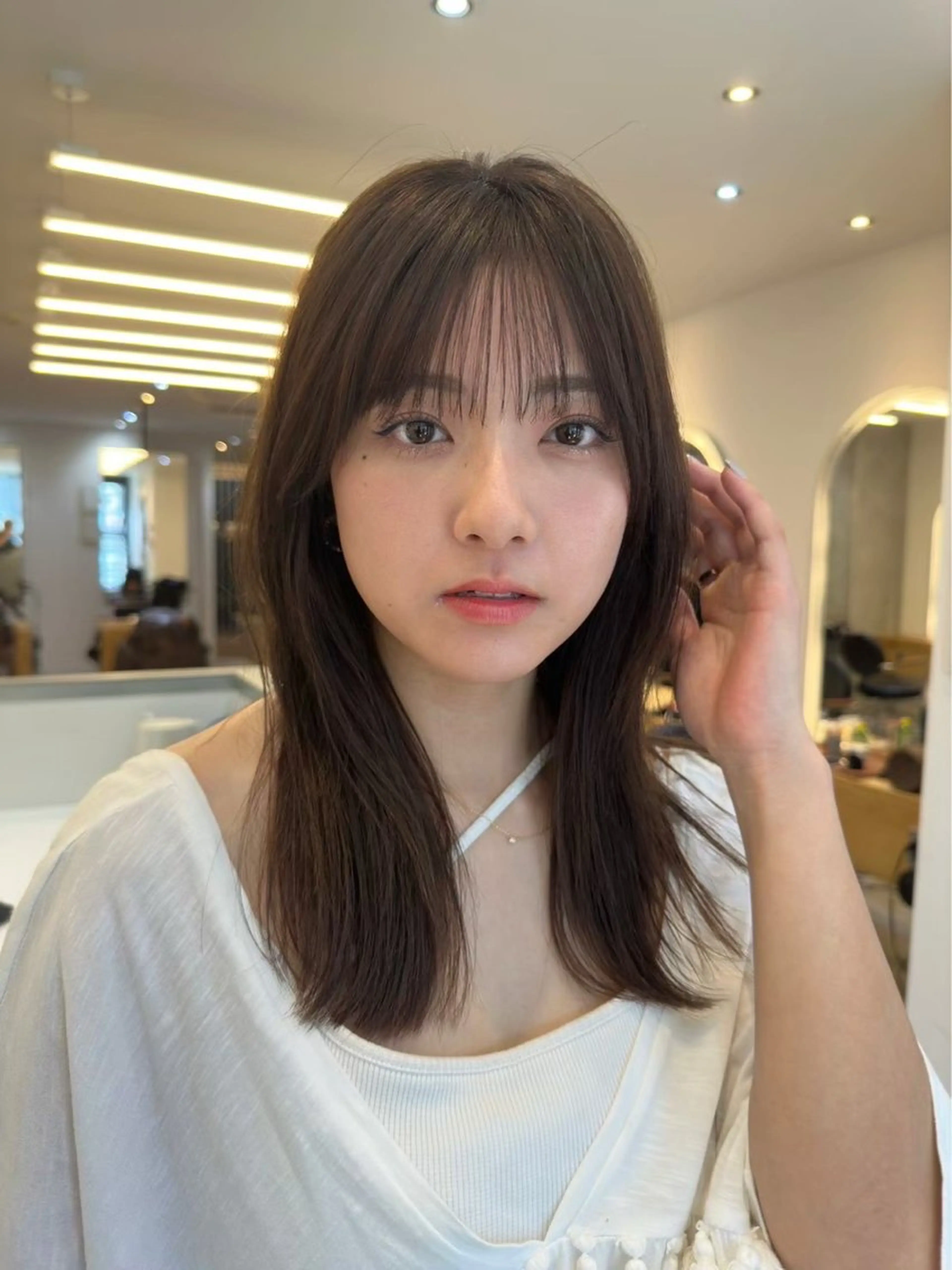 セミロング カラー カット トリートメント 🪞個室サロン/韓国 艶髪/keito🪞のヘアスタイル