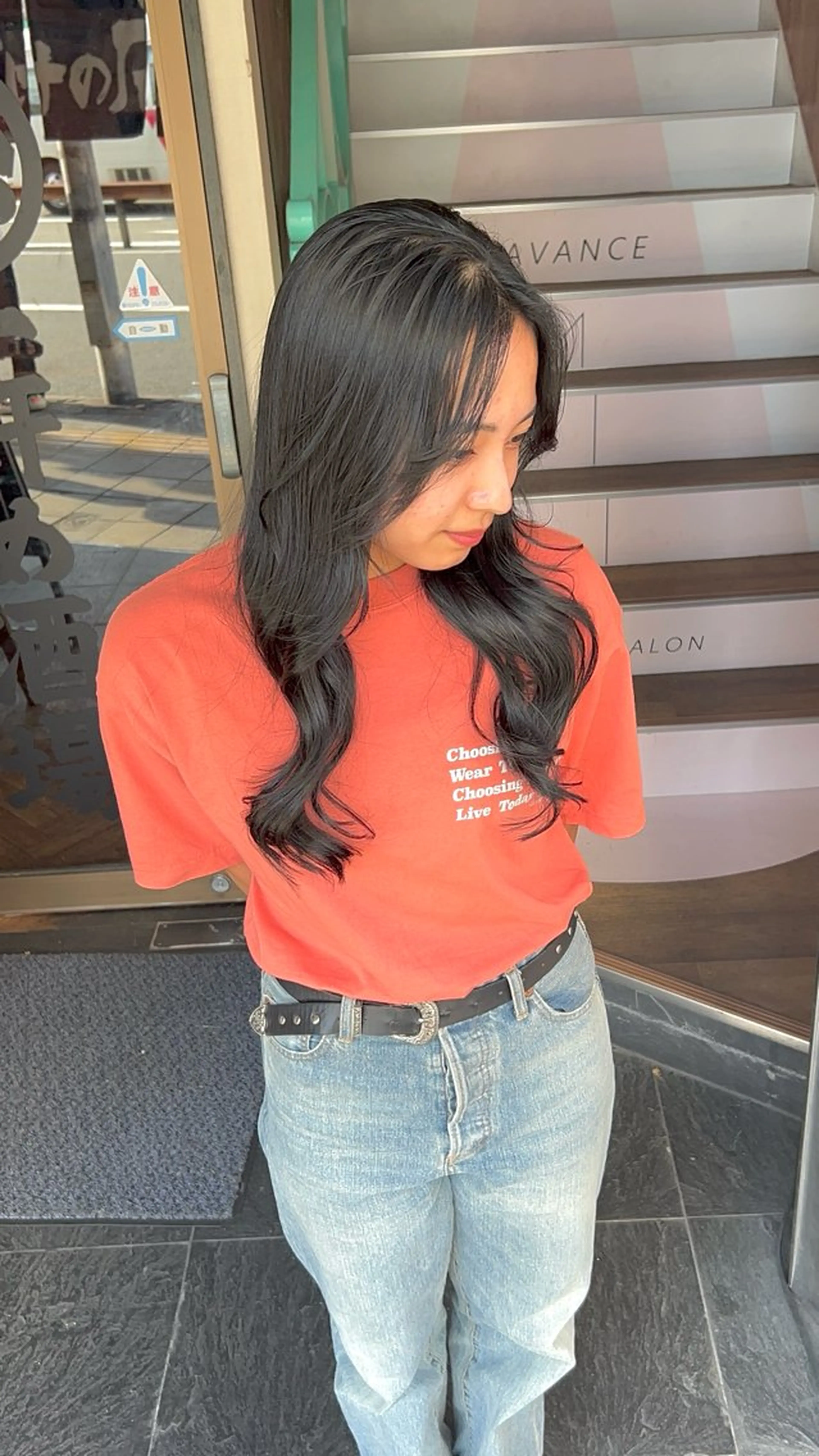 ロング カラー カット ヘアカラー トリートメント 【春カラーWカラー】 【暗髪&暖色系】圭真のヘアスタイル