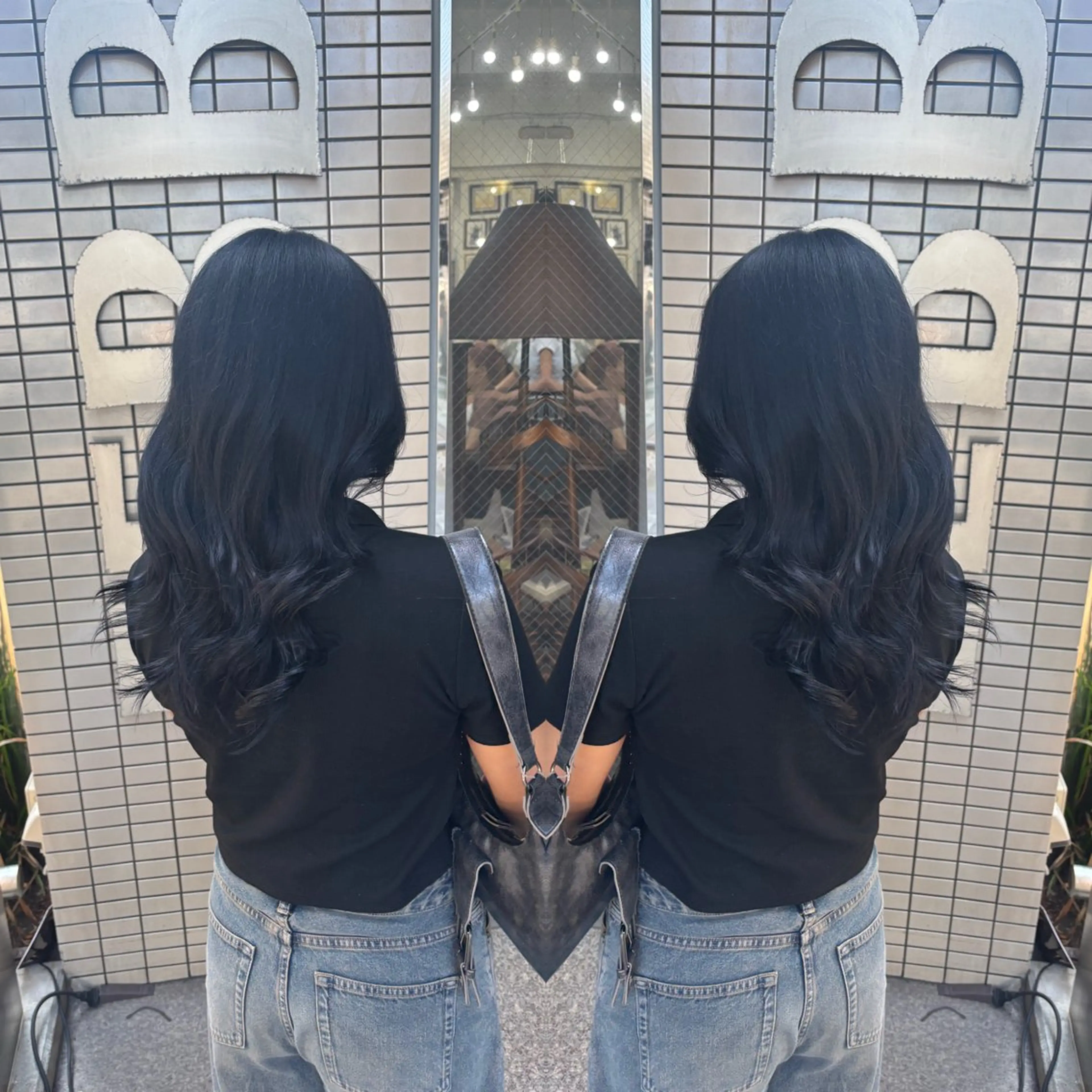 セミロング カラー カット ヘアカラー トリートメント 💎ハイトーン/艶 カラー モエカ💎のヘアスタイル