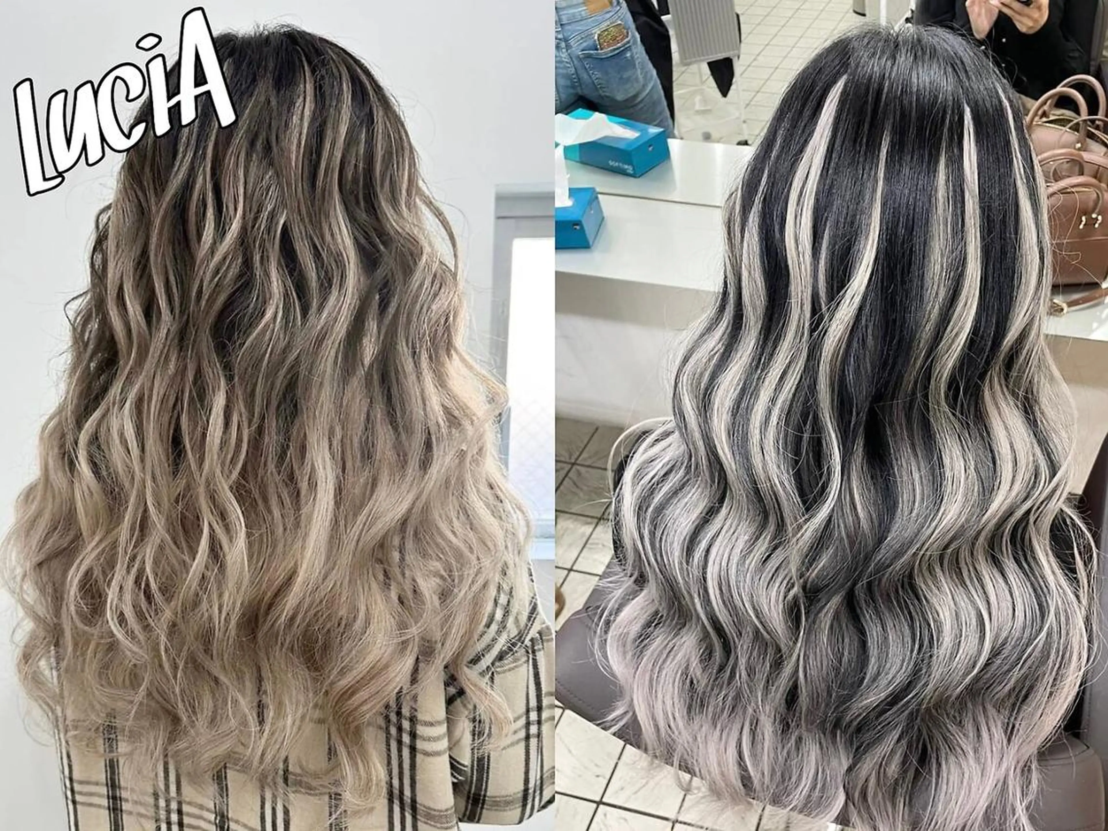 ロング ヘアアレンジ カラー MISAKIエクステ ブリーチ\5900のヘアスタイル