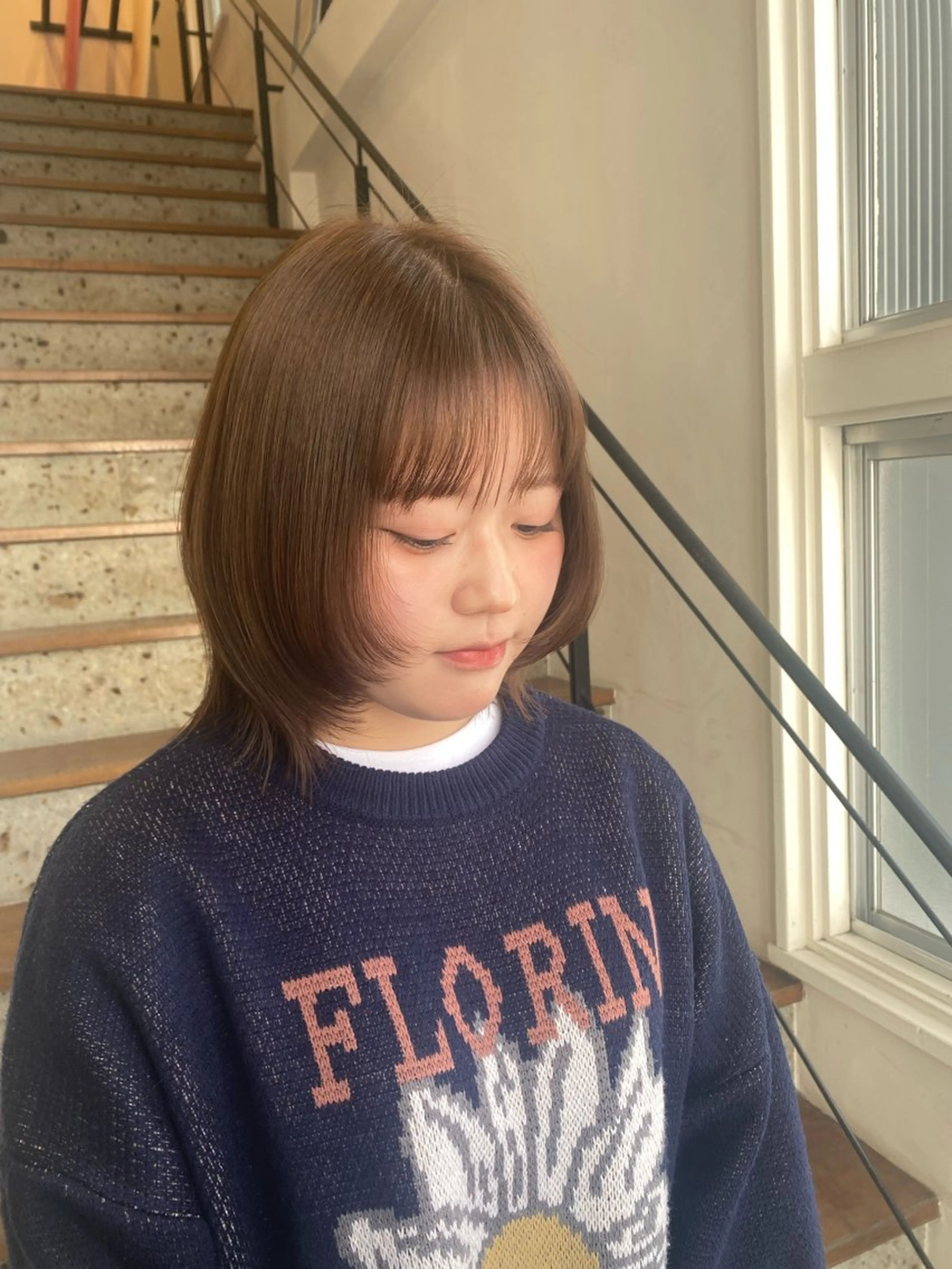 カラー ベージュカラー ボブ パーマ SUGAR/野﨑 愛香🎀🪽のヘアスタイル