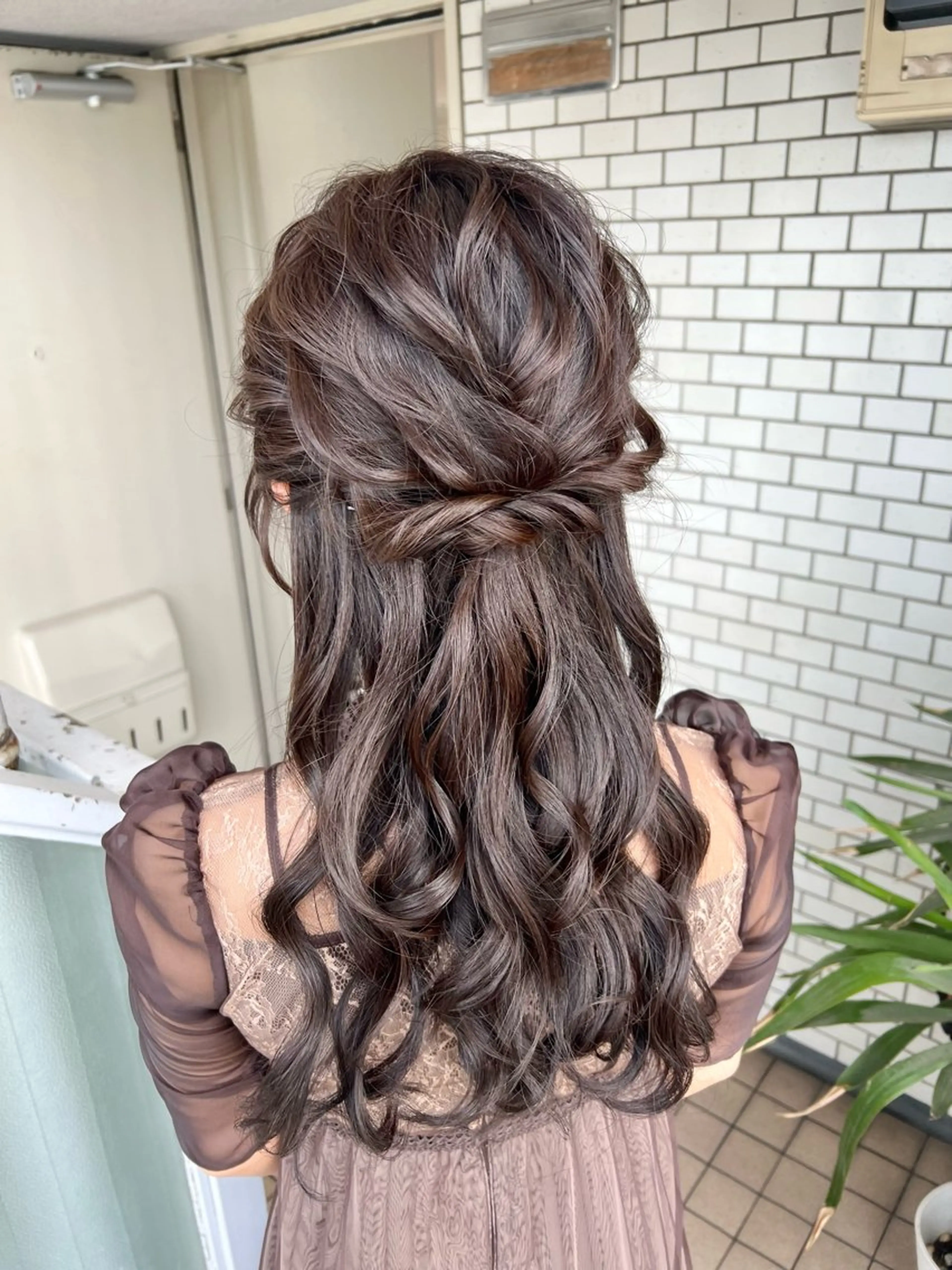 ヘアアレンジ ハーフアップ ヘアセット 大人可愛いヘアメイク 💋🧚‍♀️しずかのヘアスタイル