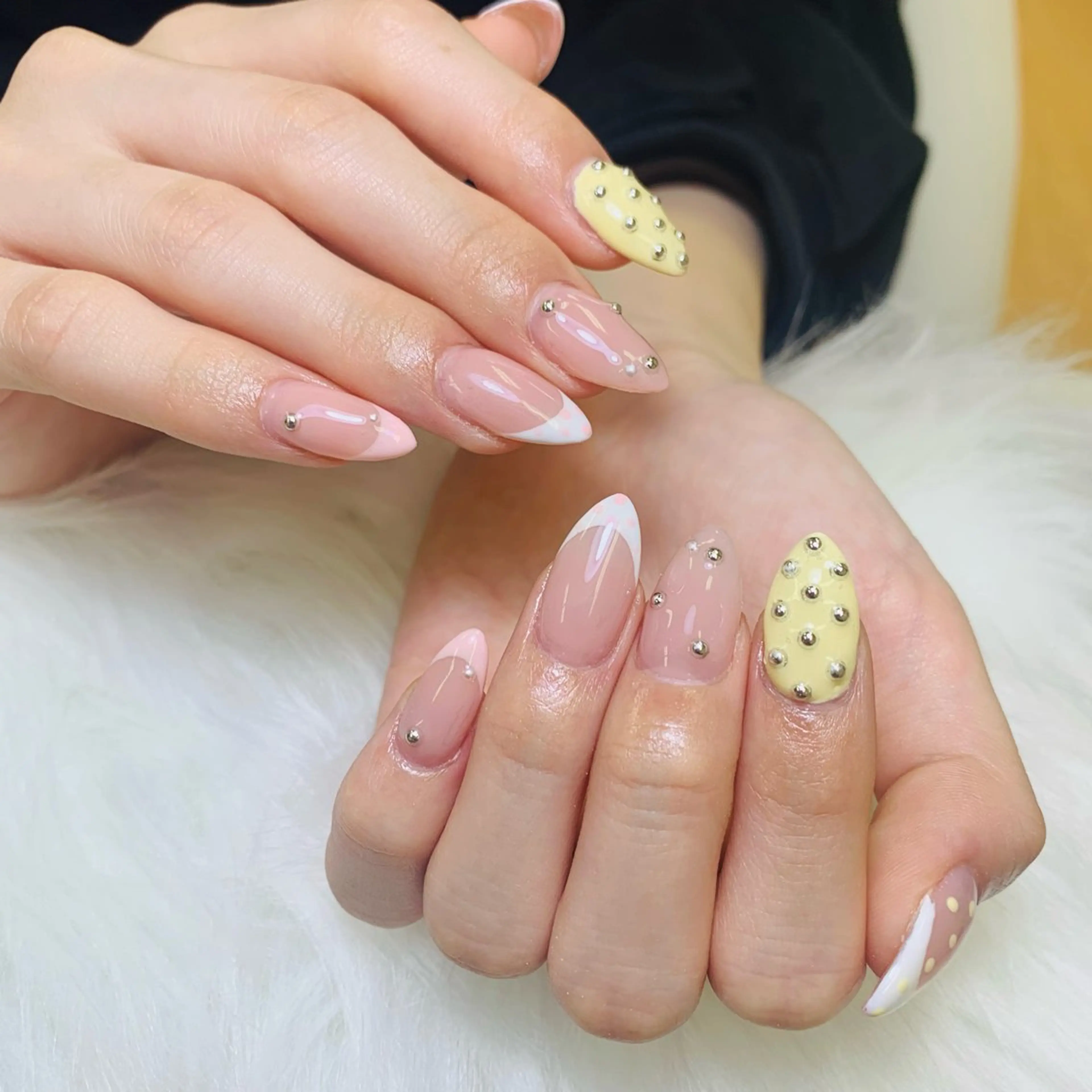 ネイル チークネイル 長さ出し フラッシュネイル フレンチネイル グラデーション ハンドネイル AN NAIL SALONのネイルデザイン