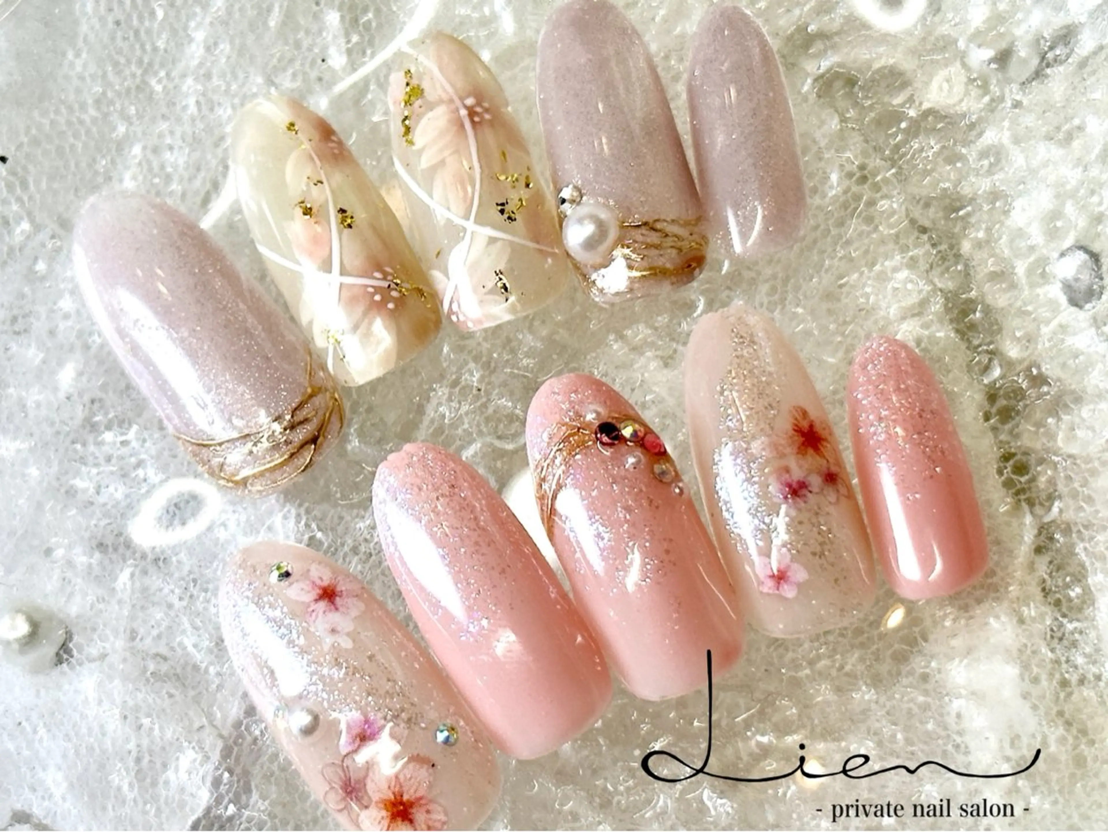 ネイル 桜ネイル ハンドネイル Lien 【リアン】北堀江のネイルデザイン