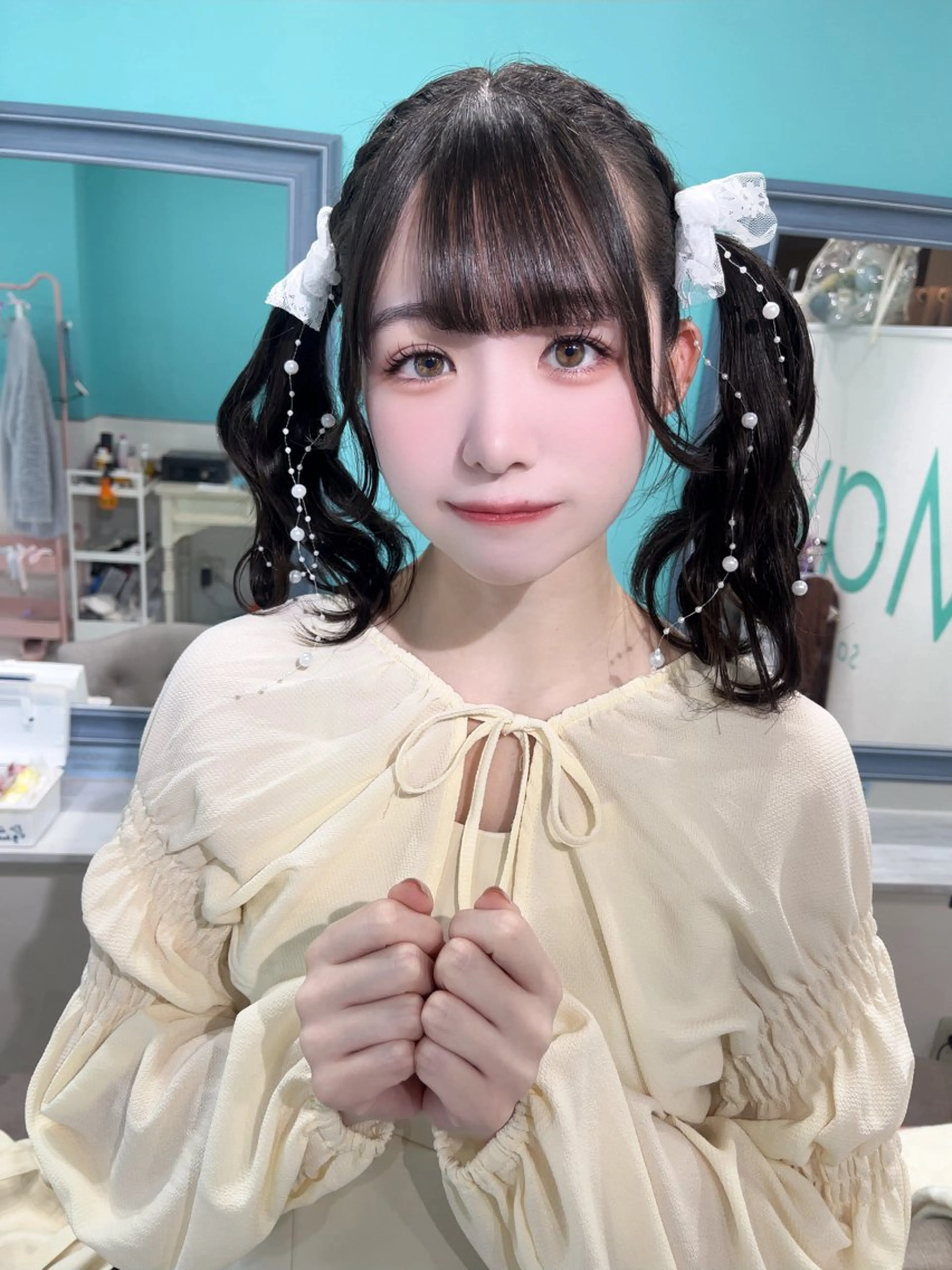 セミロング ヘアアレンジ ヘアセット ☁️hinako☁️ 1HAVANAのヘアスタイル