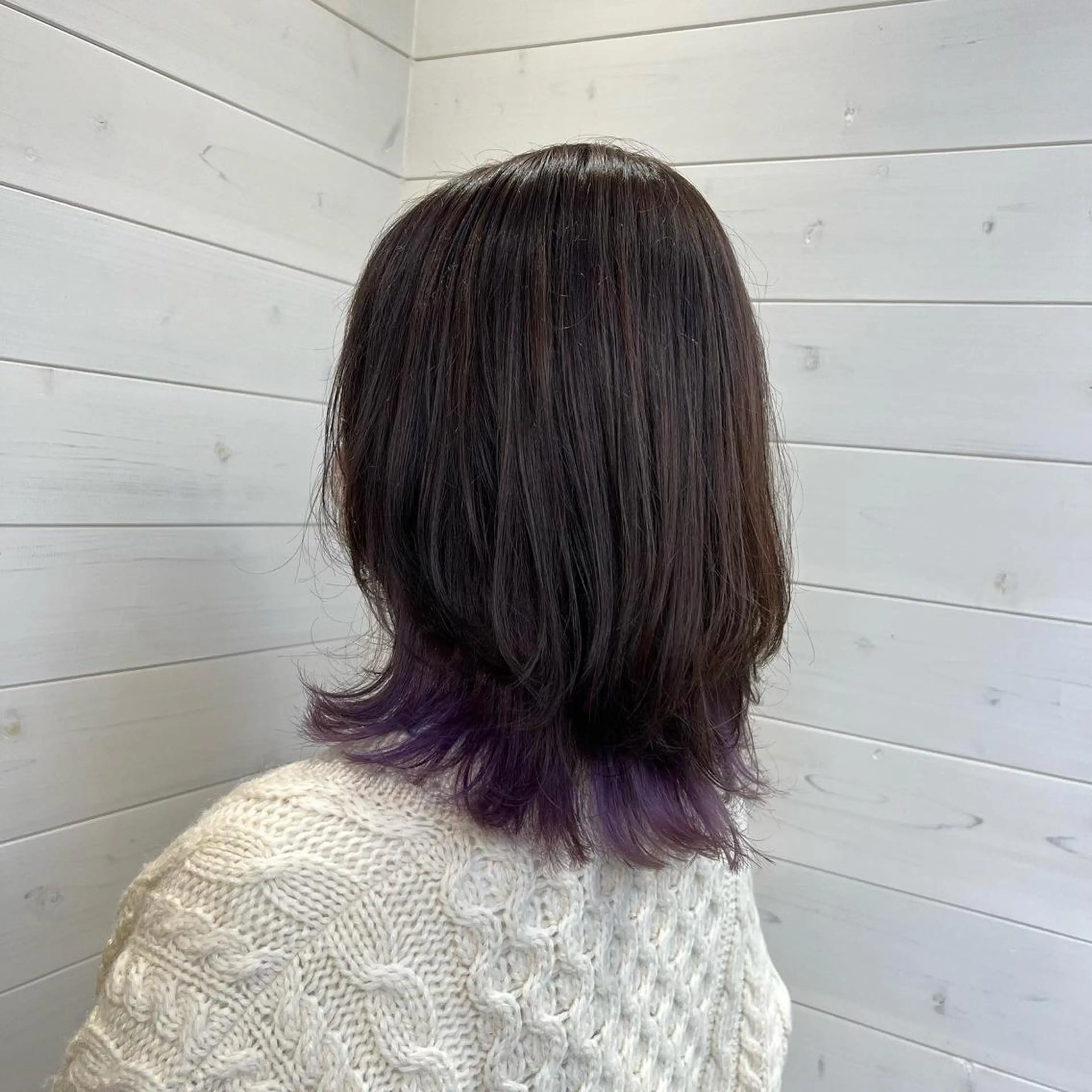 ミディアム カラー インナーカラー パープルカラー 🍇おぐら めぐみ🍇のヘアスタイル