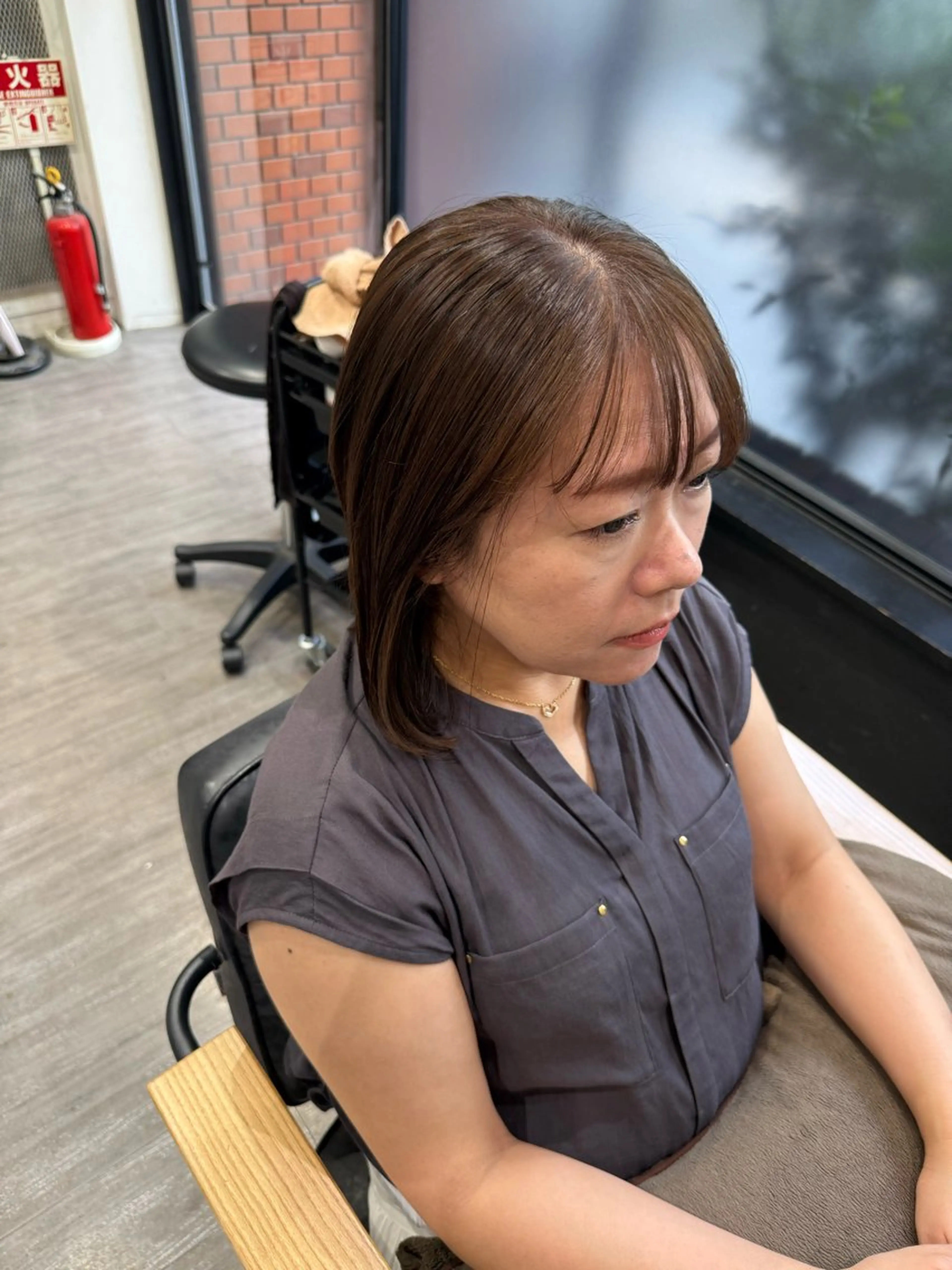 ミディアム カラー グレージュ オリーブグレージュ オリーブグレー カット ヘアカラー トリートメント 艶髪レイヤー上田 紗也🇰🇷💗のヘアスタイル