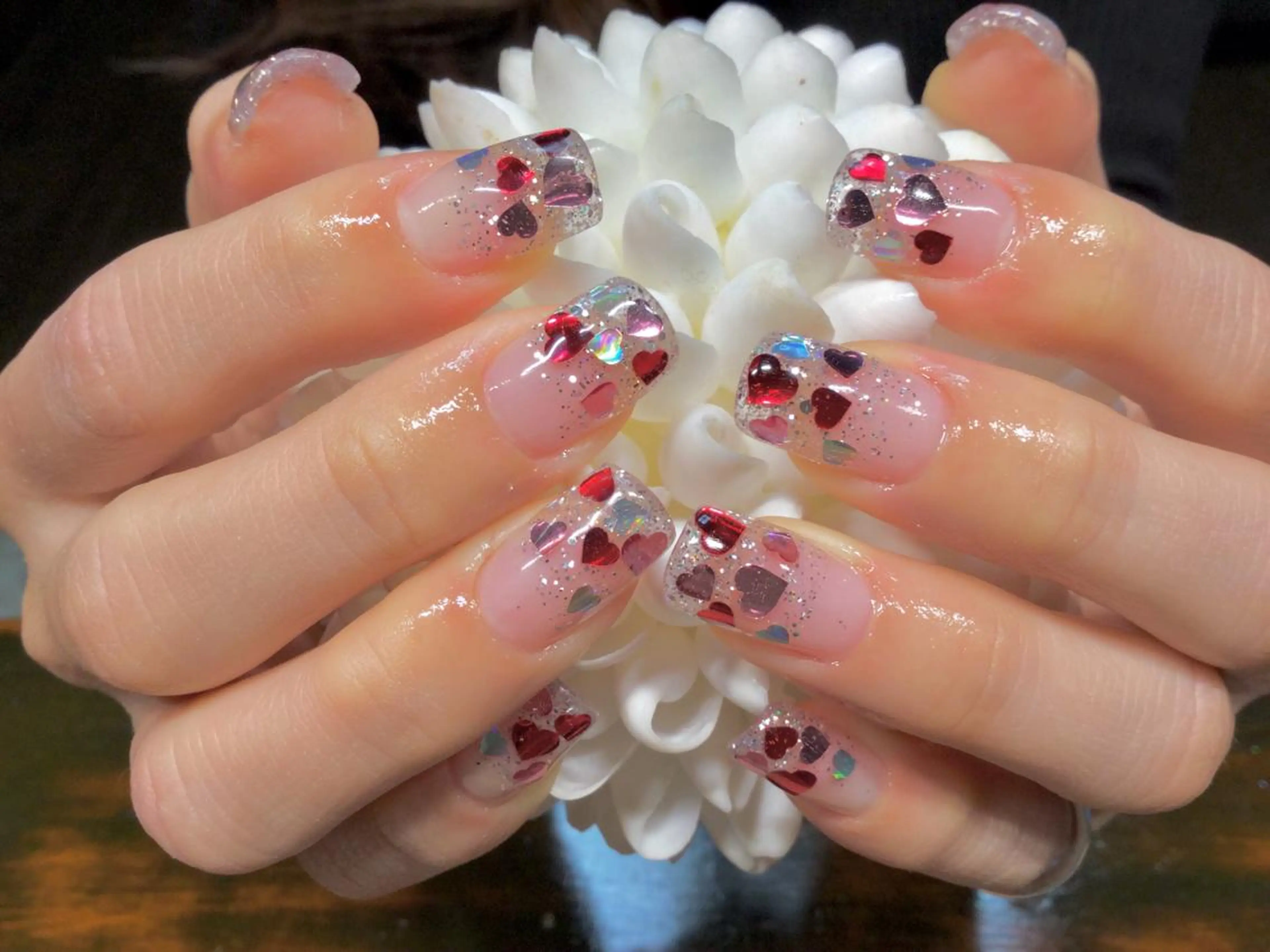 ネイル ハート スカルプネイル C's NAILS CHIAKIのネイルデザイン