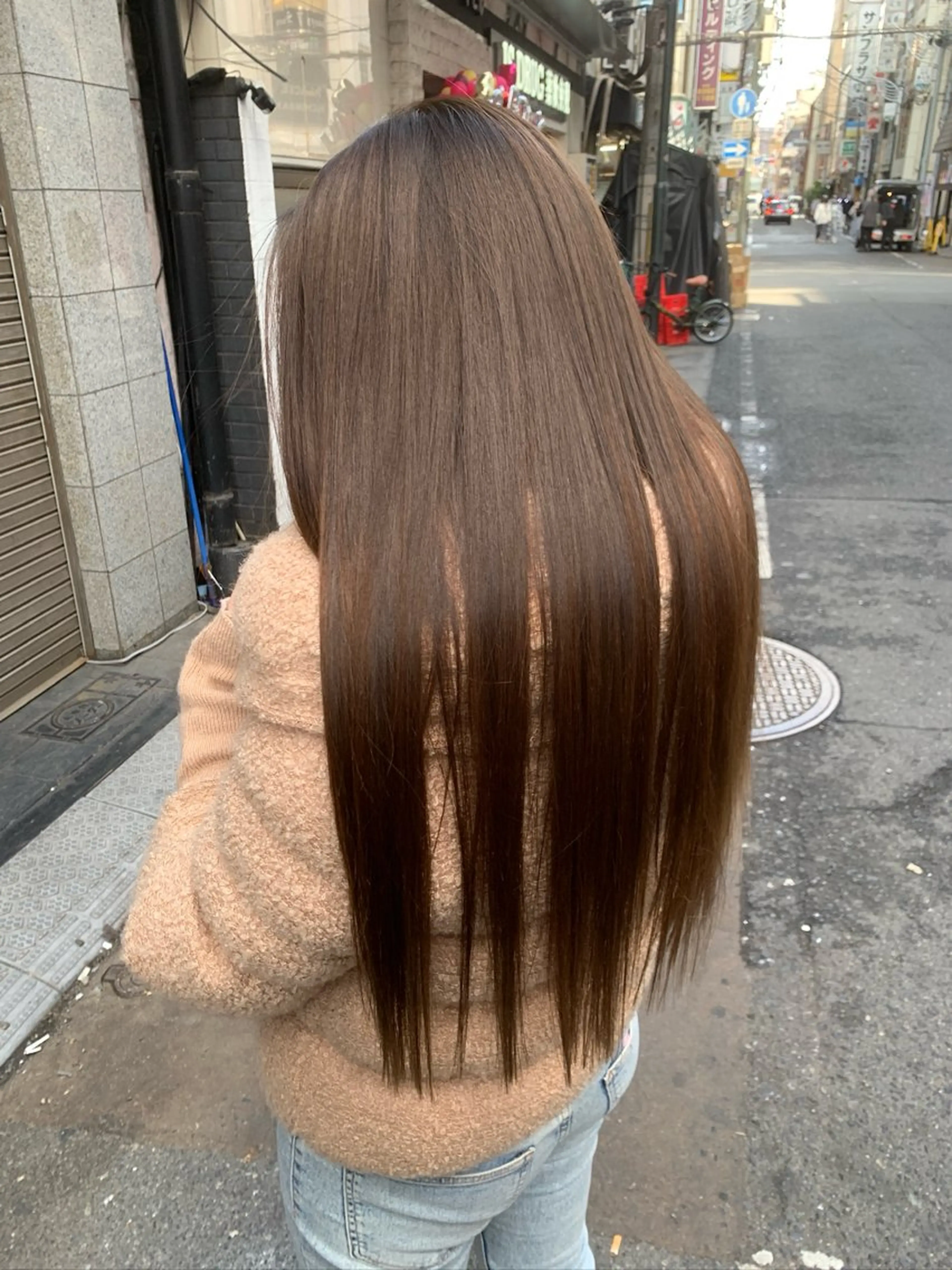 ロング カラー アッシュ アッシュブラウン ブラウンカラー 透明感カラー イルミナカラー 東心斎橋☆豆柴 🐾倶楽部のヘアスタイル