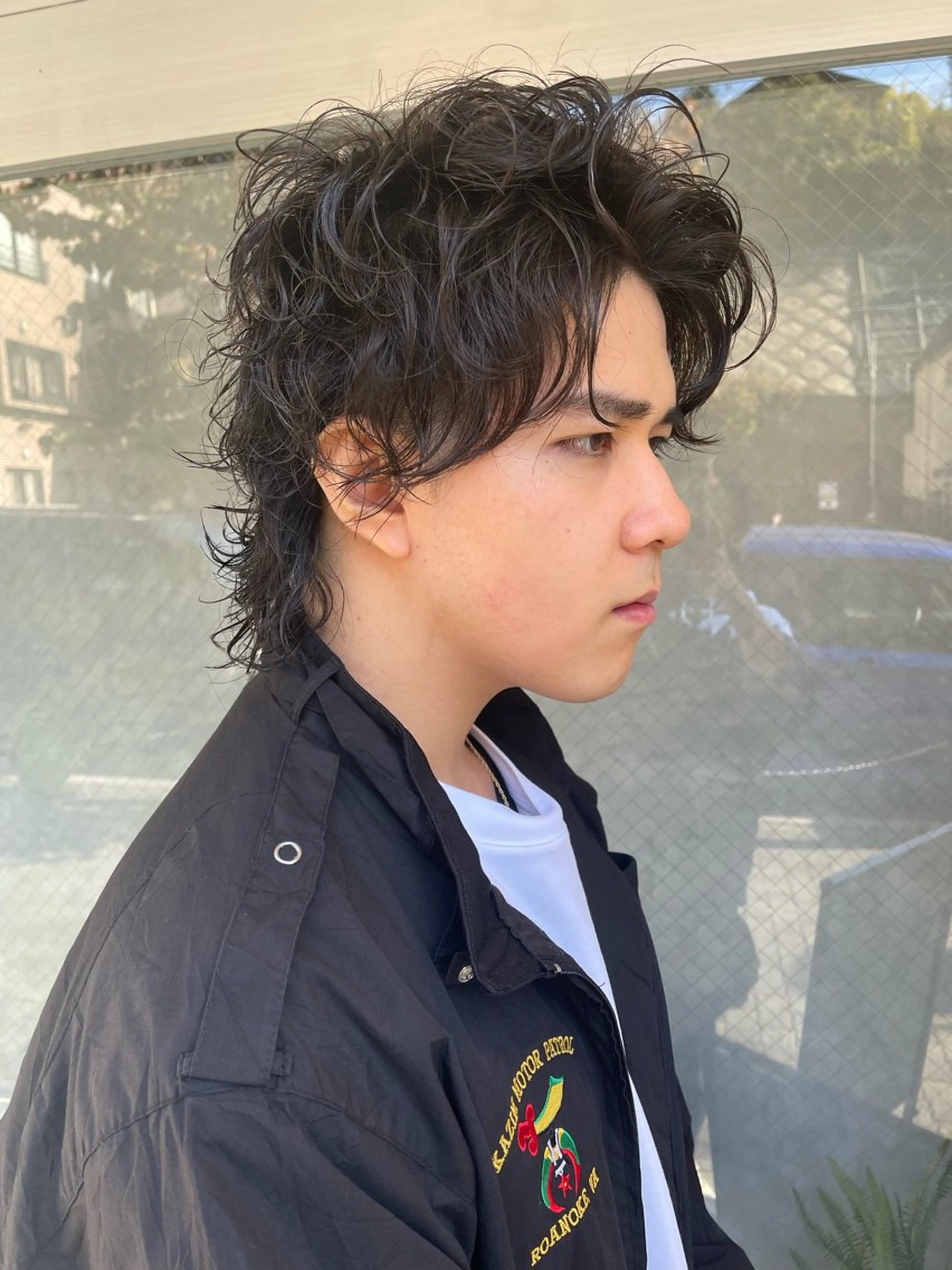 メンズ メンズパーマ メンズウルフカット ウルフカット カット パーマ アートディレクター ワダヒサノリのヘアスタイル