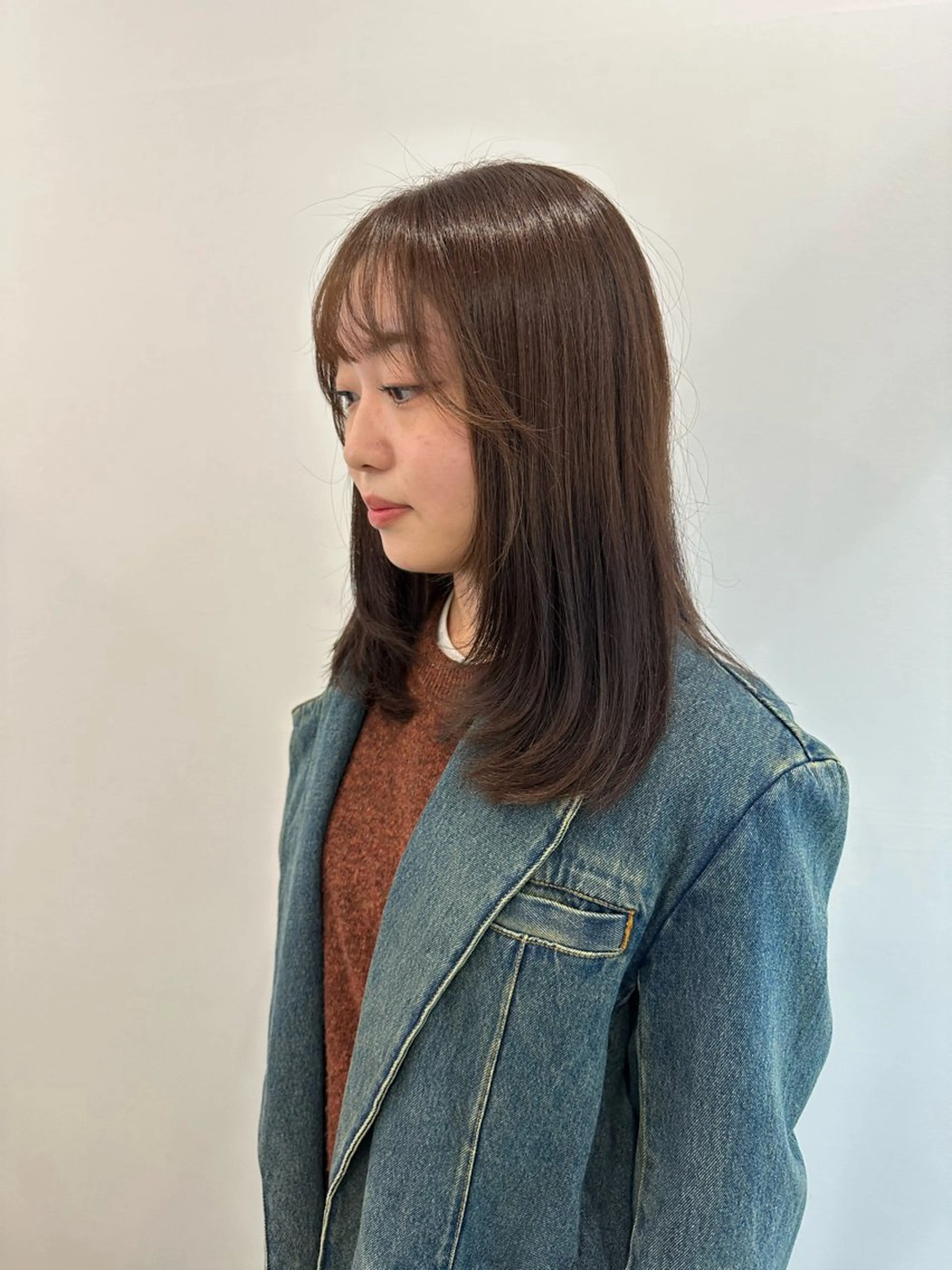ミディアム カラー カット ヘアカラー トリートメント レイヤー/ナチュラル 💐nao.のヘアスタイル