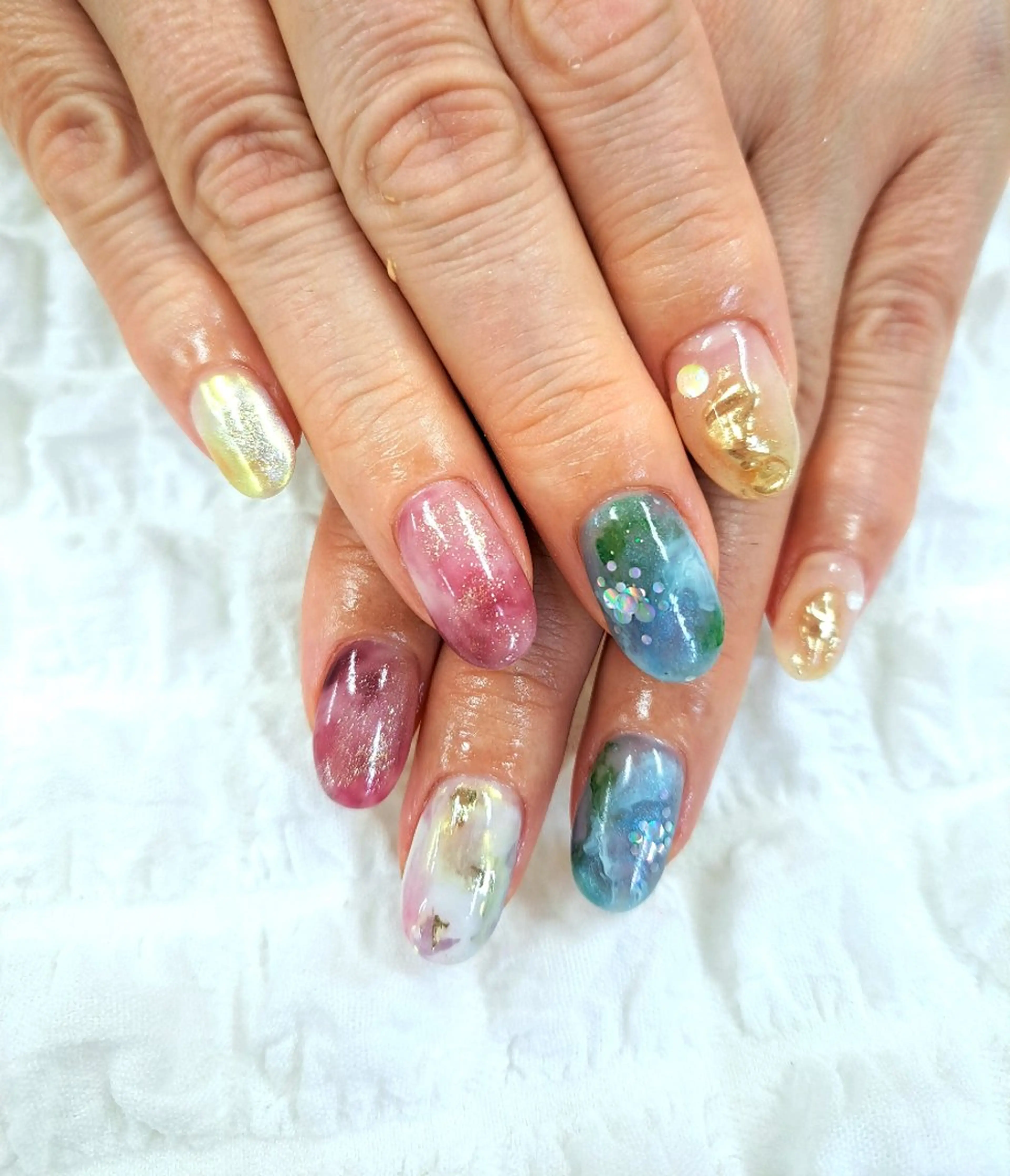 ネイル アートネイル フットネイル ジェルネイル 持ち込み ニュアンスネイル 河野ちえ (雑誌掲載サロン)のネイルデザイン