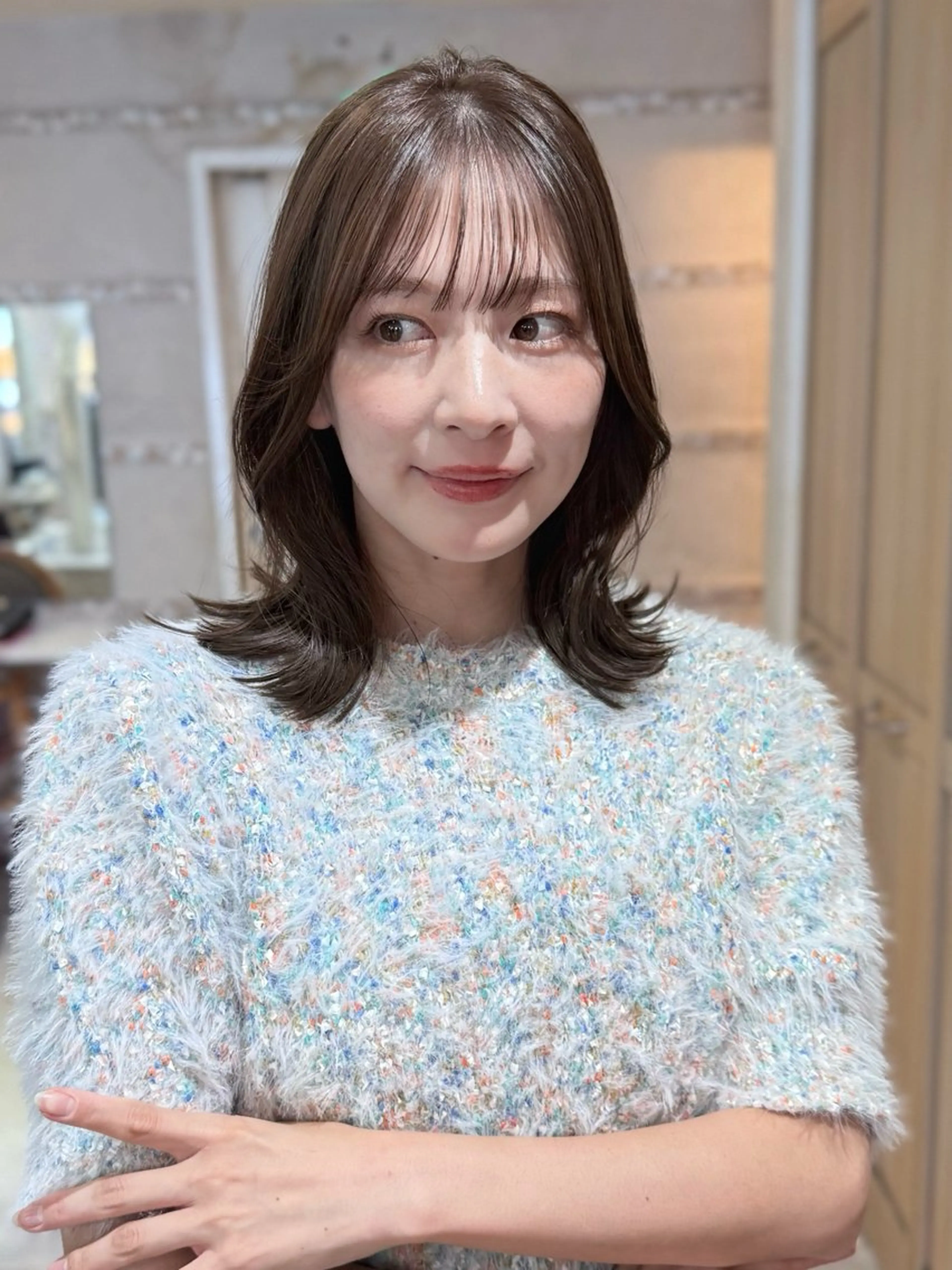 ミディアム カット ヘアカラー トリートメント 似合わせヘア/ボブ/ ミディアム/Takaのヘアスタイル