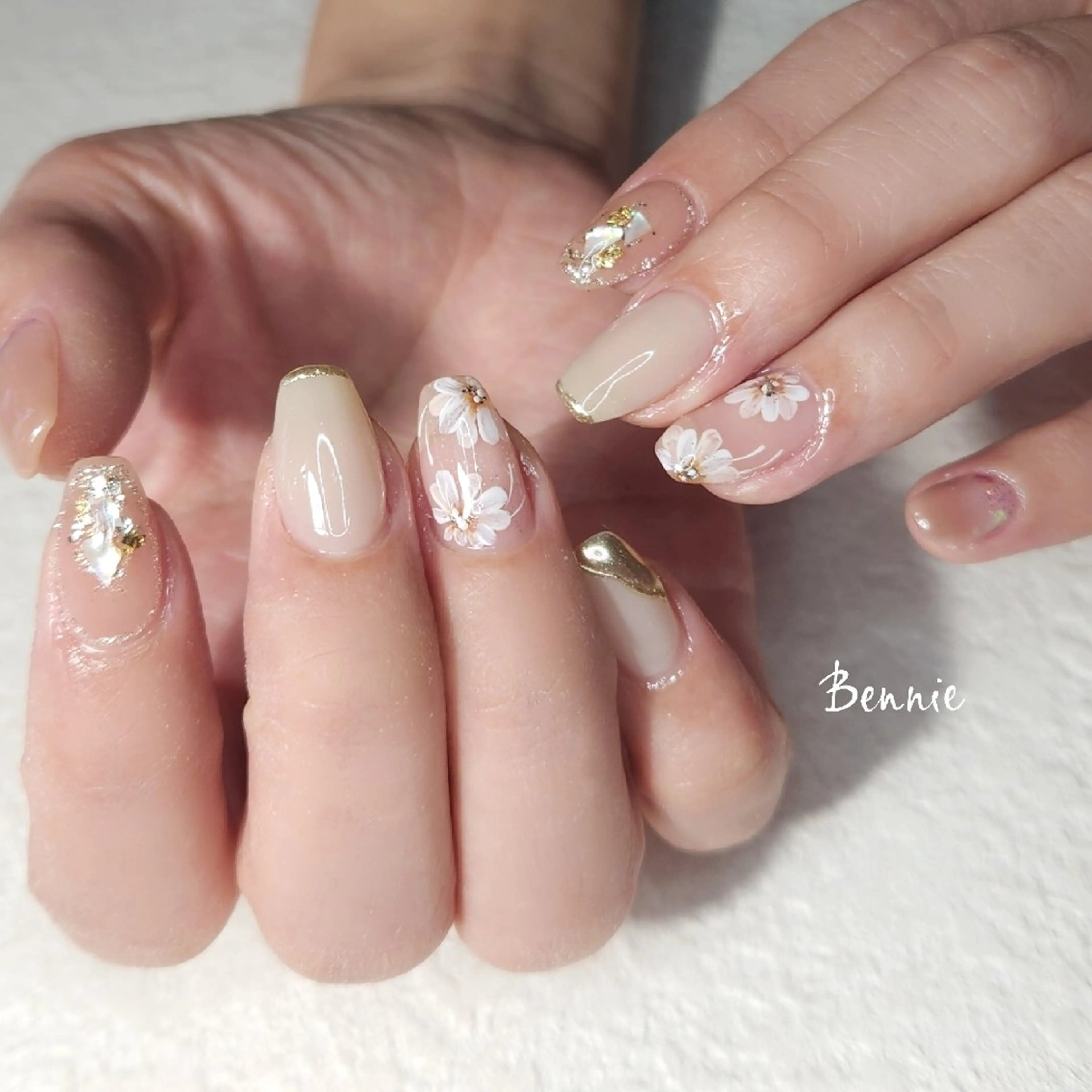 ネイル アートネイル フラワーネイル 春ネイル ハンドネイル   BENNIEのネイルデザイン