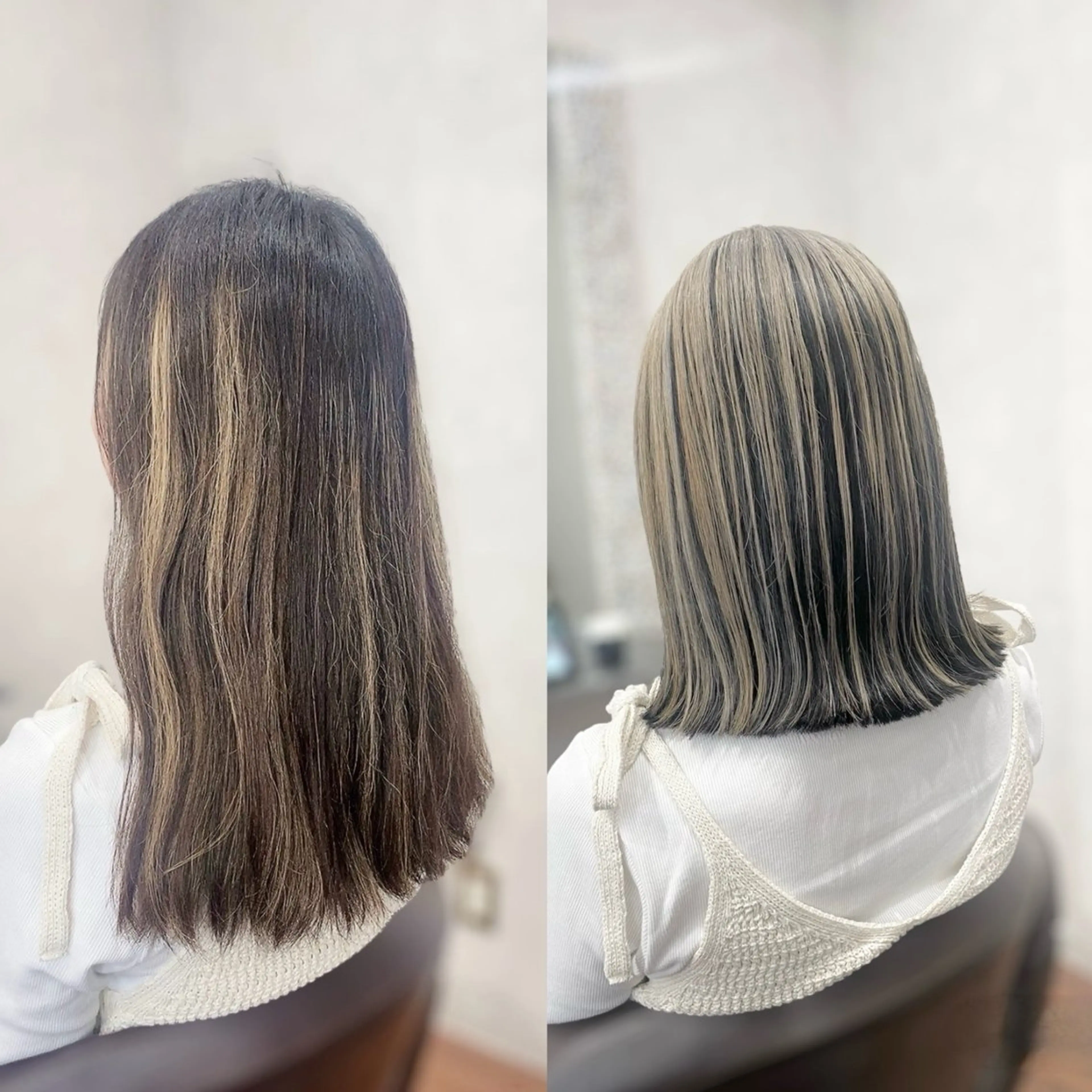 セミロング カット ヘアカラー ＳＨＩ ＺＵのヘアスタイル