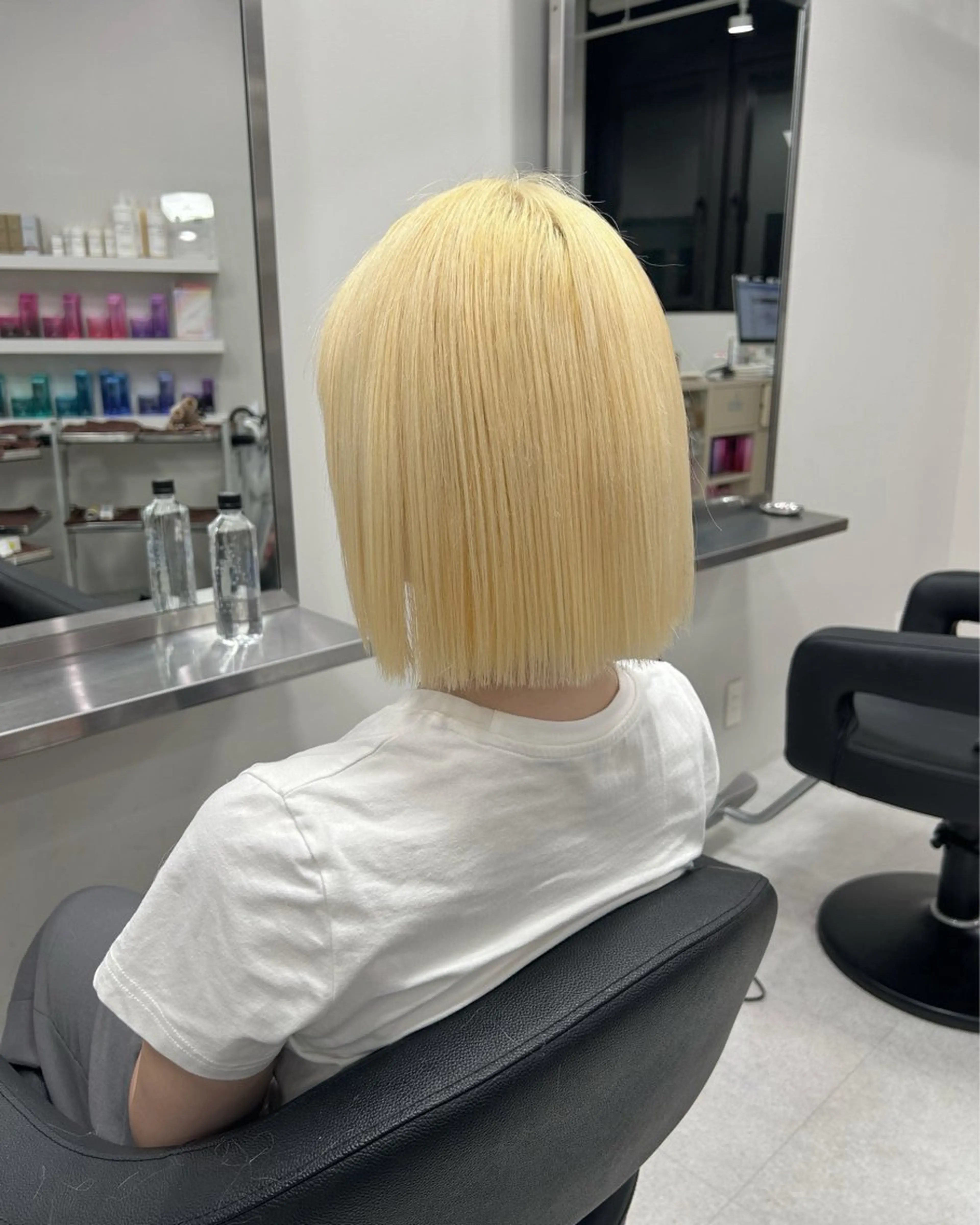 ショート カラー 抜きっぱなしブロンド ボブ カット ヘアカラー トリートメント Beleza 川越所属・Kazusa/川越/ エクステ/ハイトーンのヘアスタイル