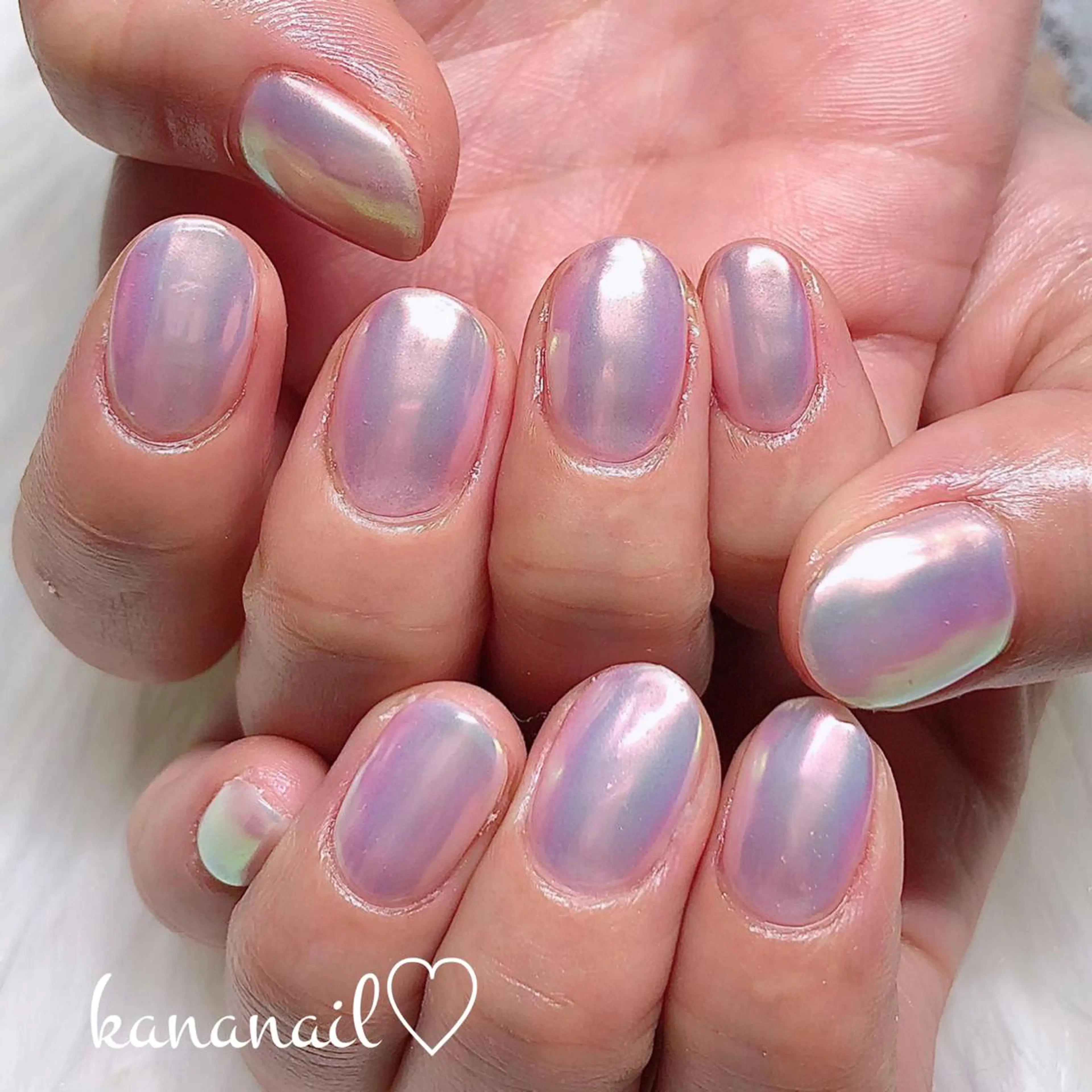 ネイル オーロラネイル ワンカラーネイル kananail ♡のネイルデザイン
