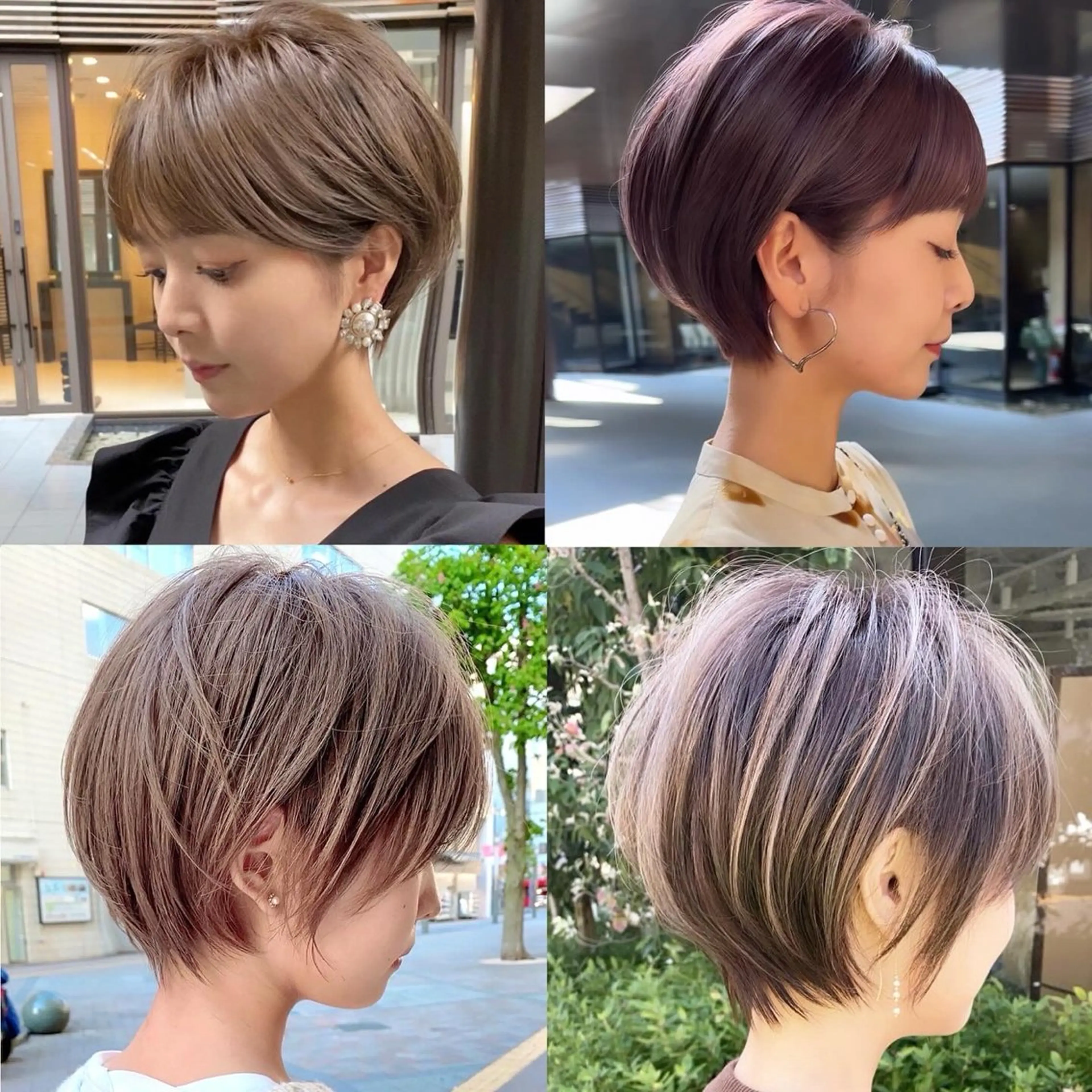 ショート 切りっぱなしボブ レイヤー/縮毛矯正のヘアスタイル