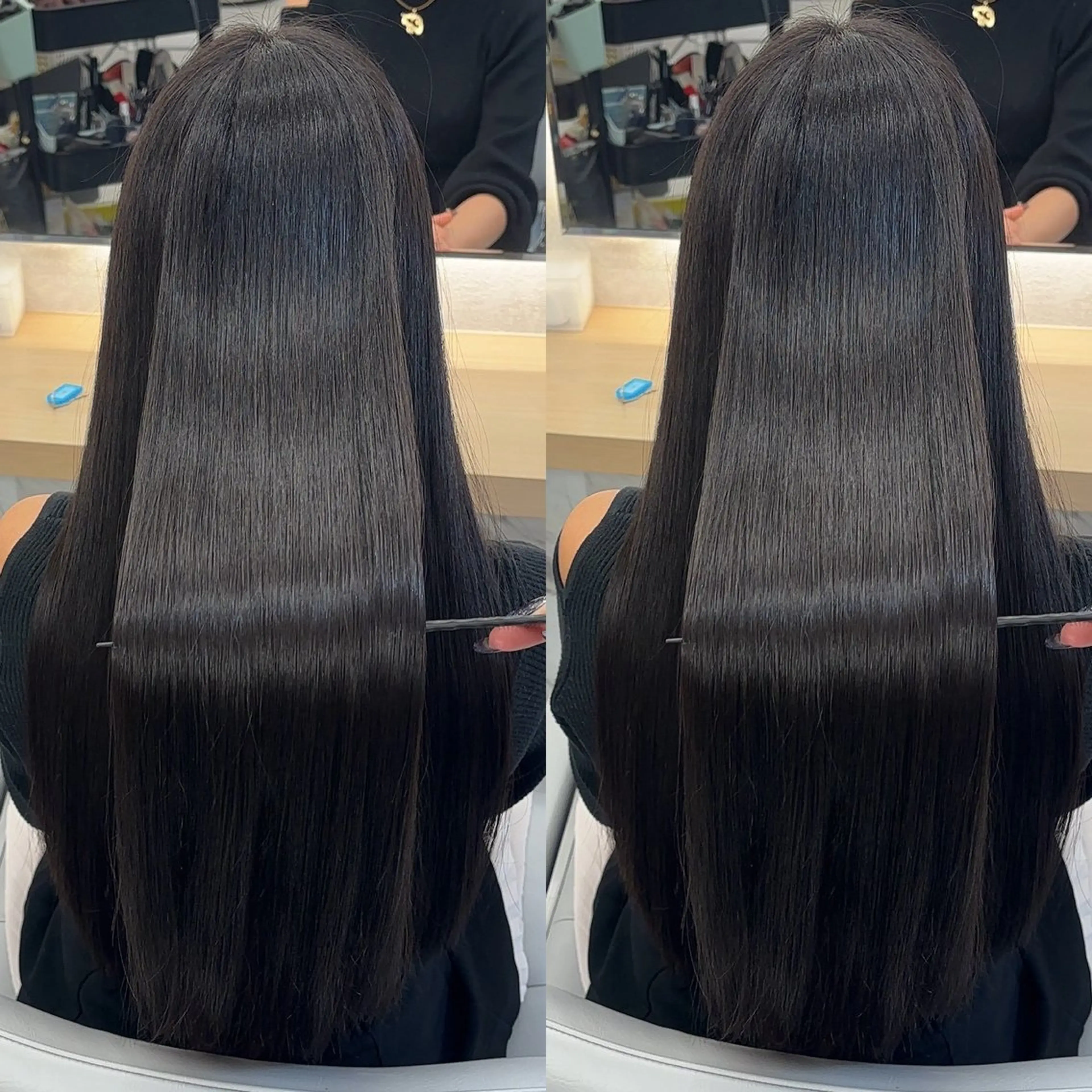 ロング カラー ブリーチ 髪質改善 縮毛矯正 トリートメント 酸性ストレート 縮毛矯正 トリートメント 髪の整形/髪質改善 🌱暗髪/だいすけのヘアスタイル