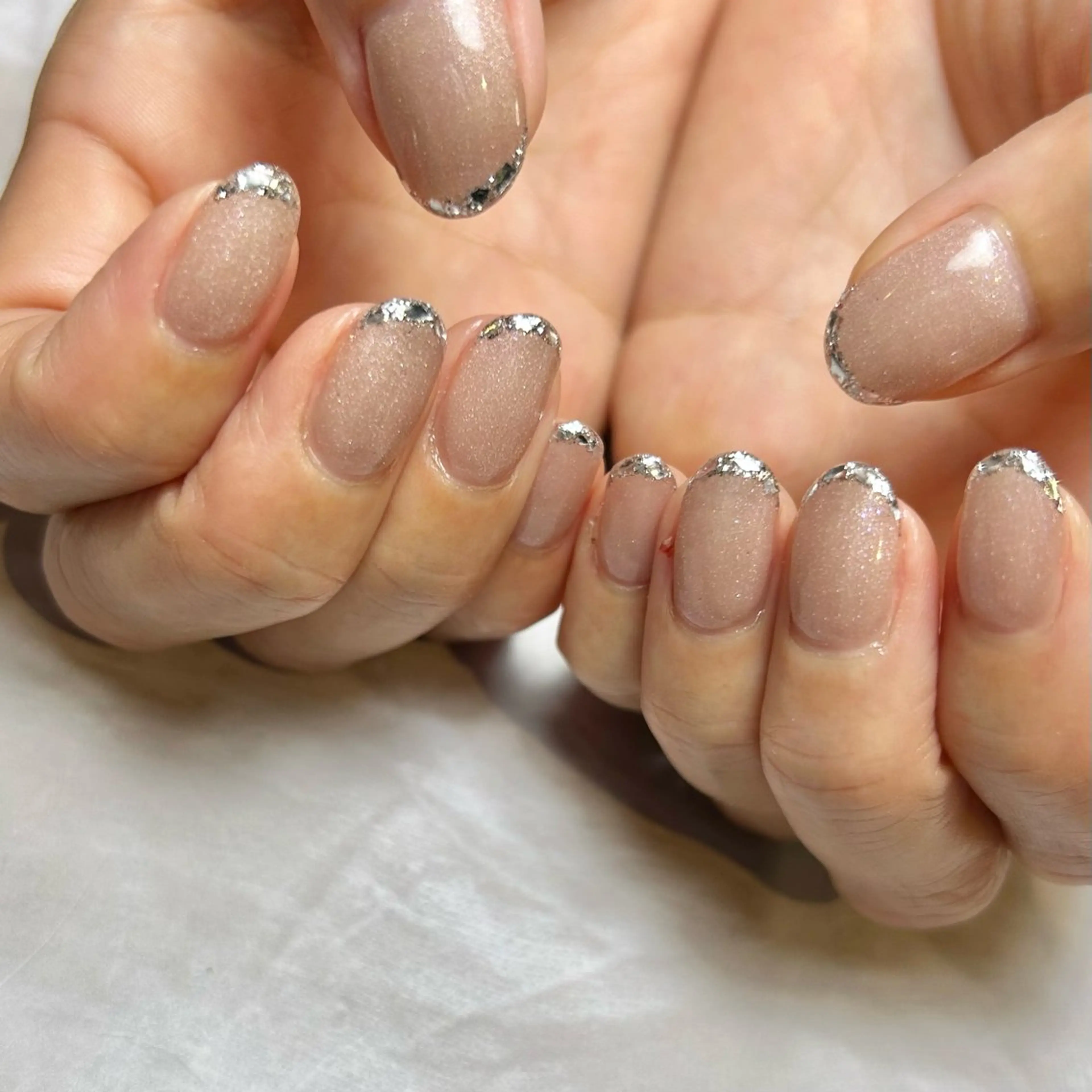 ネイル アートネイル フレンチネイル ガラスフレンチ Reflection marikoのネイルデザイン