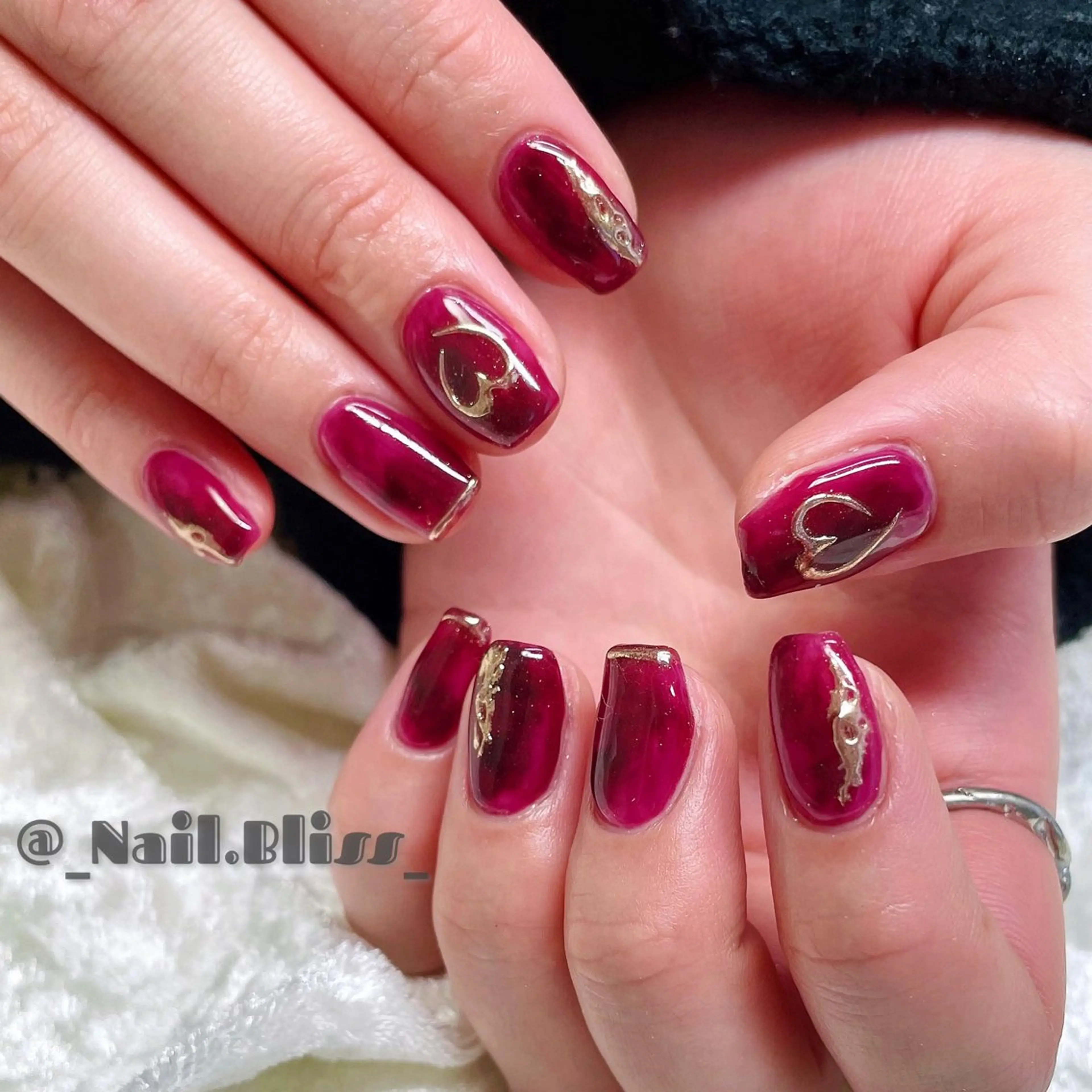 ネイル 大理石ネイル(マーブル) ミラーネイル ハンドネイル NAIL BLISSのネイルデザイン