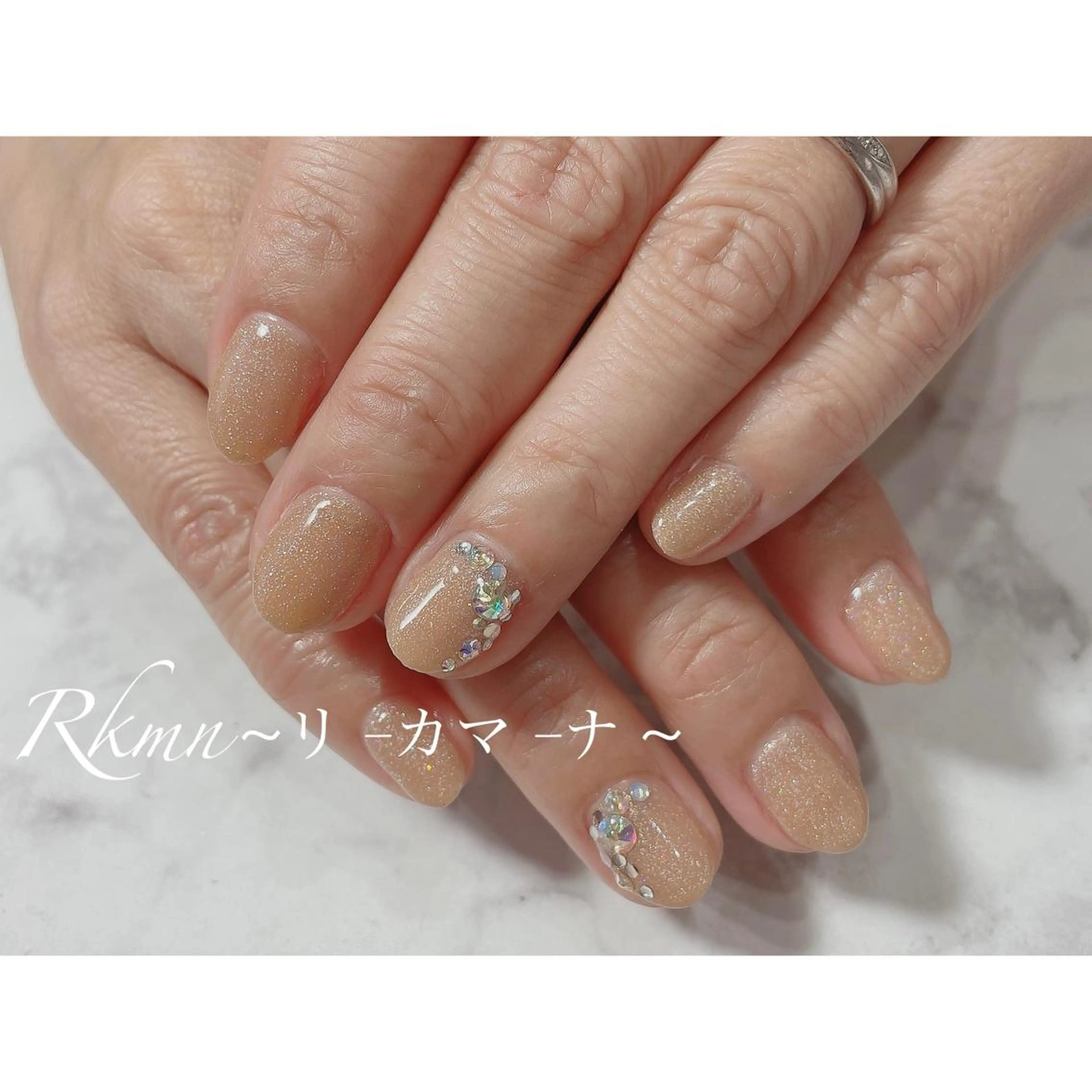 ネイル アートネイル キラキラネイル ラメ(グリッター) シンプルネイル 春ネイル ハンドネイル フットネイル ハンドケア Rkmn ~リ-カマ-ナ~のネイルデザイン