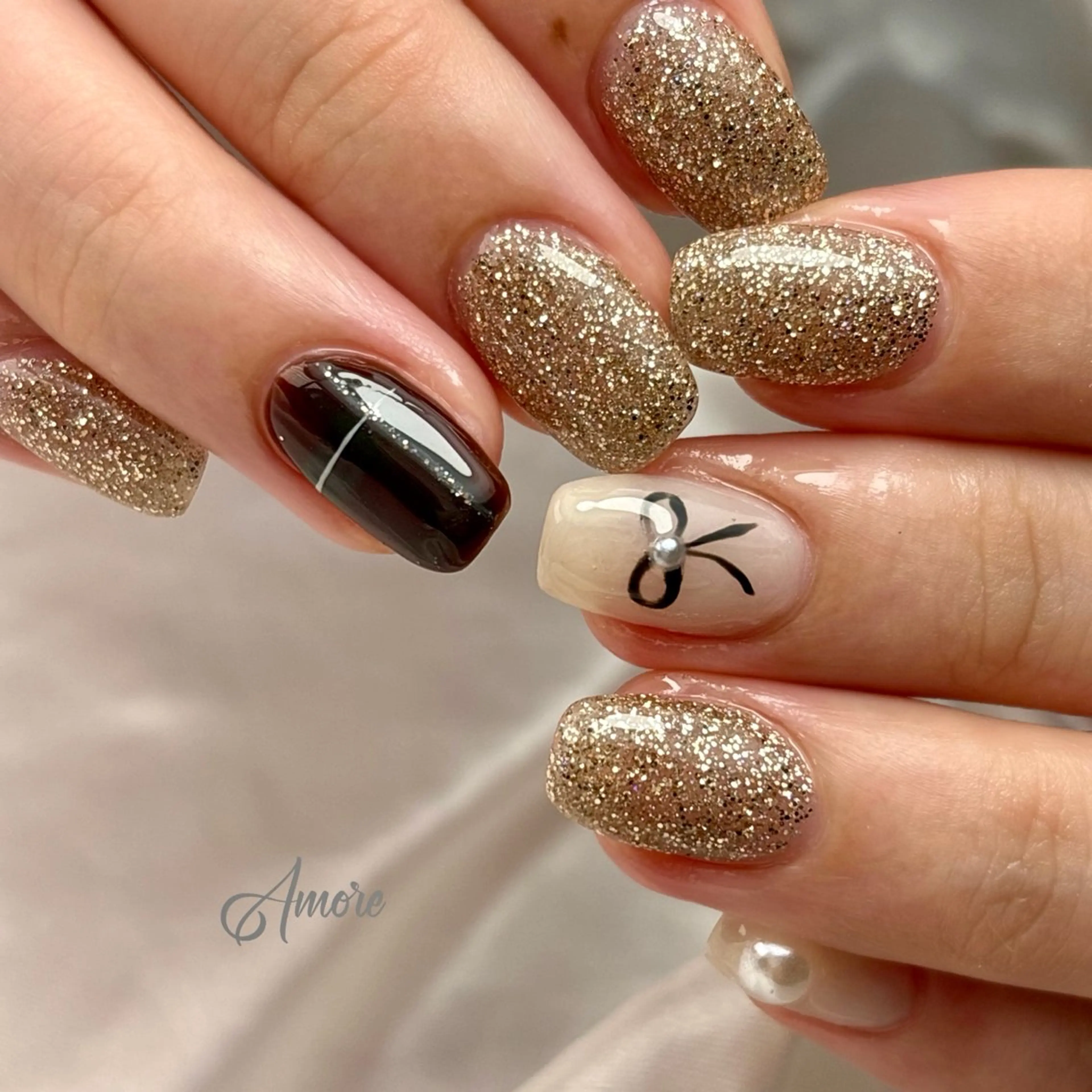 ネイル ジェルネイル キラキラネイル 韓国ネイル マグネットネイル パラジェル You kyehwaのネイルデザイン