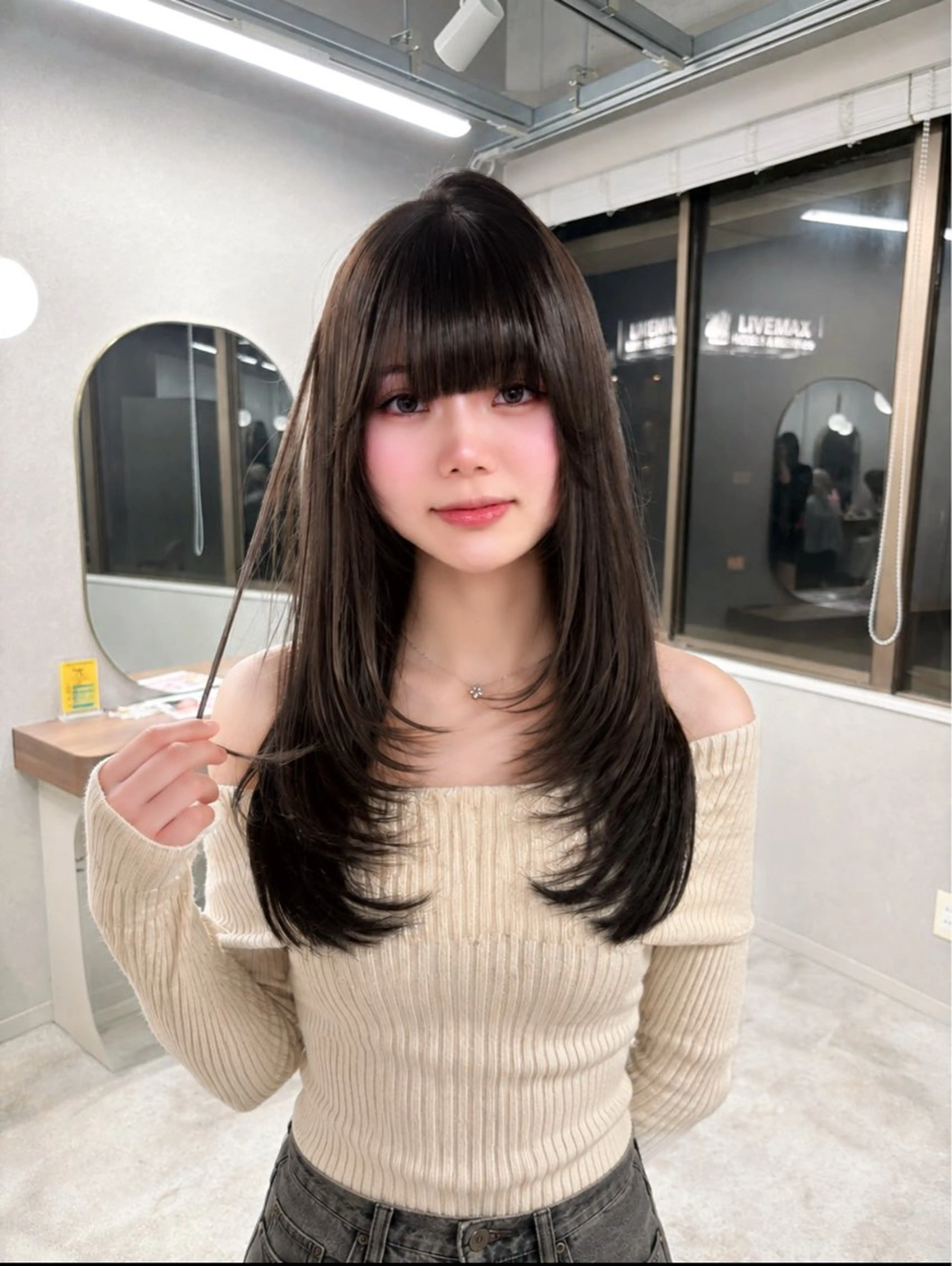 セミロング ヘアカラー トリートメント 🎀透明感カラー/ 博多美容室ゆうあ🎀のヘアスタイル