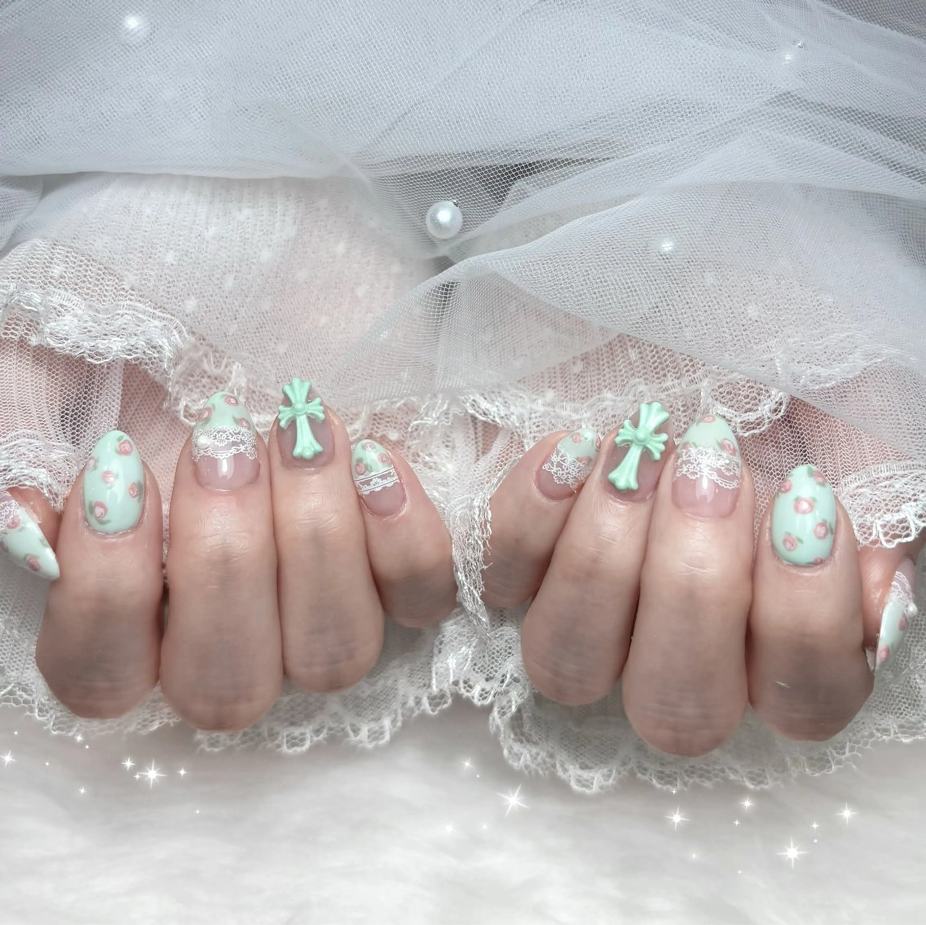 ネイル グリーン Sonyo nail 🎀sakura🎀のネイルデザイン