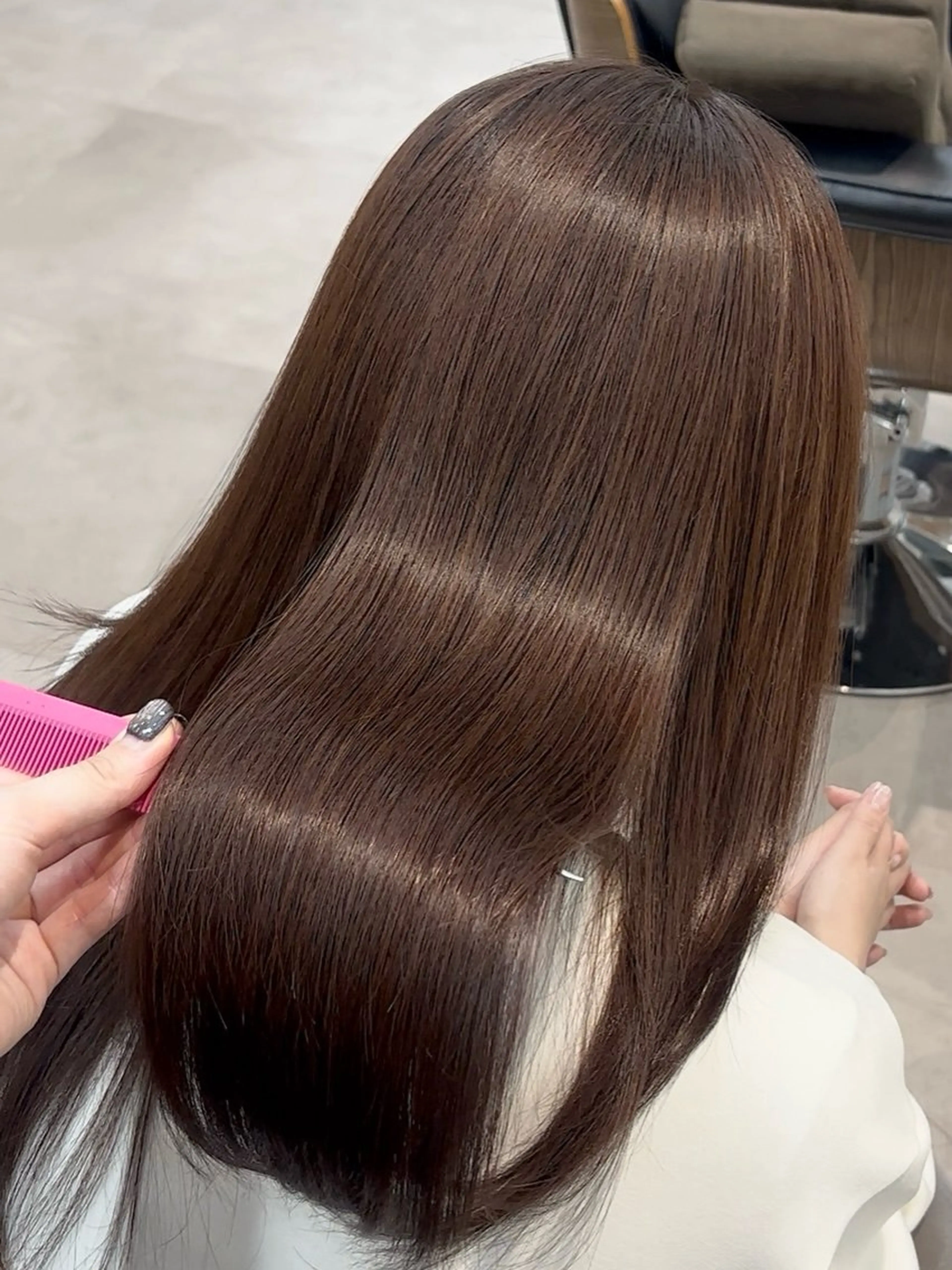 ミディアム 髪質改善 トリートメント カット ヘアカラー トリートメント ✨透明感カラー/ 縮毛矯正/うみ✨️のヘアスタイル